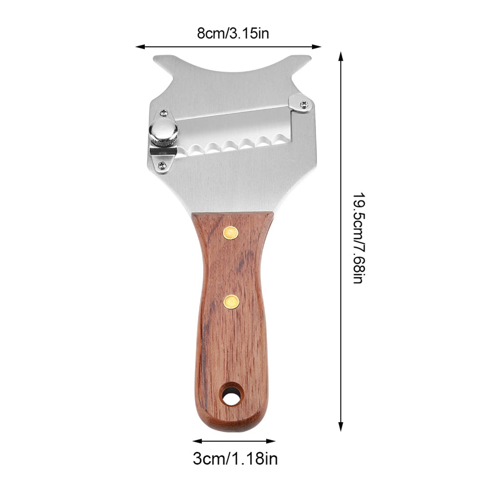 Premium Stainless Steel Truffle Cheese Slicer with Adjustable Blade - Wood Handle Chocolate Shaver for Gourmet Cooking, Cheese Platters & Dessert Preparation - Ideal Kitchen Gadget for Home Chefs & Food Enthusiasts