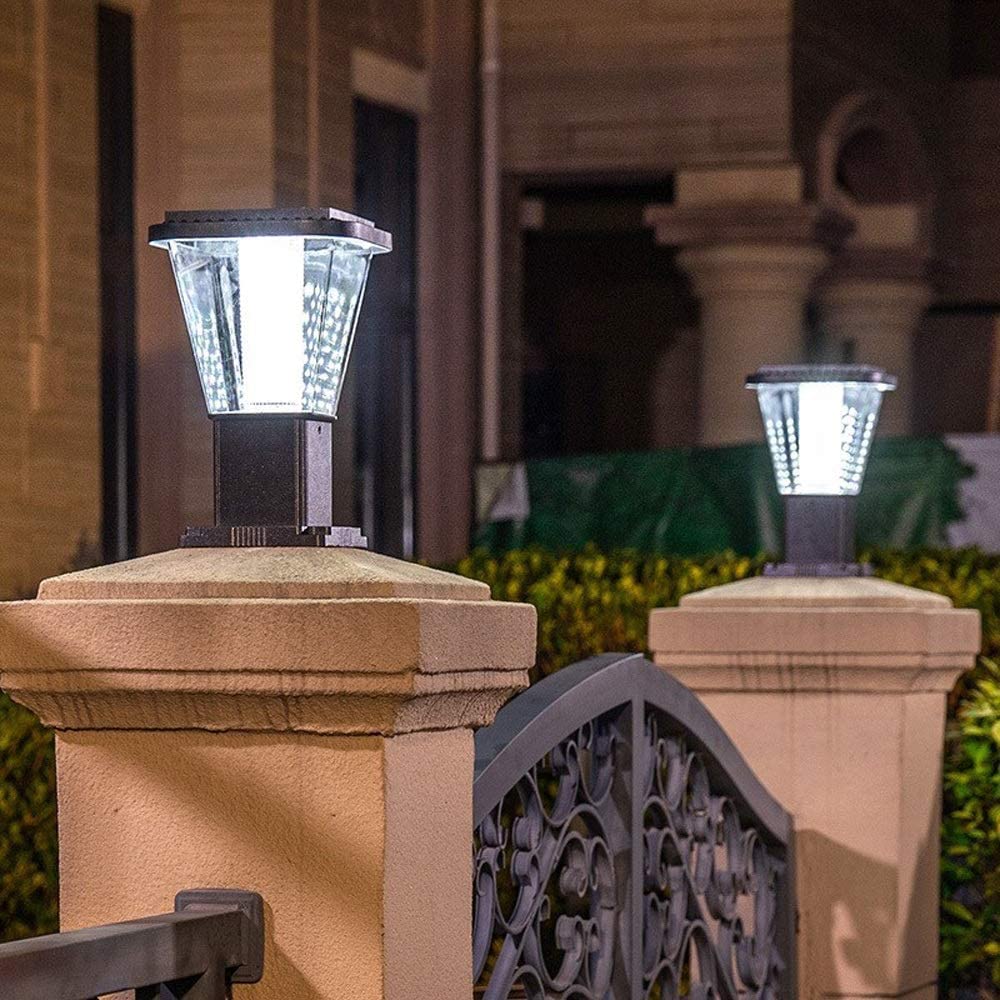 Solar Post Lights Outdoor Waterproof - IP55 LED Deck Post Cap Lights for Fence, Yard, Patio, Garden & Park - Landscape Lighting for Pathways, Driveways & Doorposts - Solar Powered & Energy Efficient