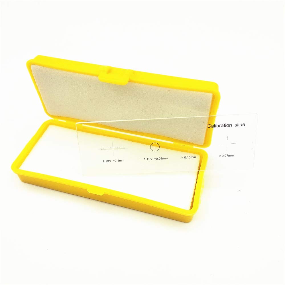 Precision Microscope Stage Micrometer Calibration Slide - 4-Scale 0.01mm Multifunctional Reticle Ruler for Lab & Research | Ideal for Microscope Calibration, Cell Measurement & Scientific Experiments