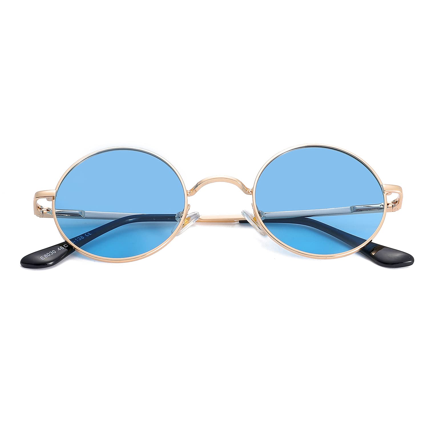 Retro Round Polarized Sunglasses for Women & Men - Small Red Lens Circle Glasses, Hippie Style Sun Shades for Outdoor Activities, Beach, Driving, and Fashion Accessories