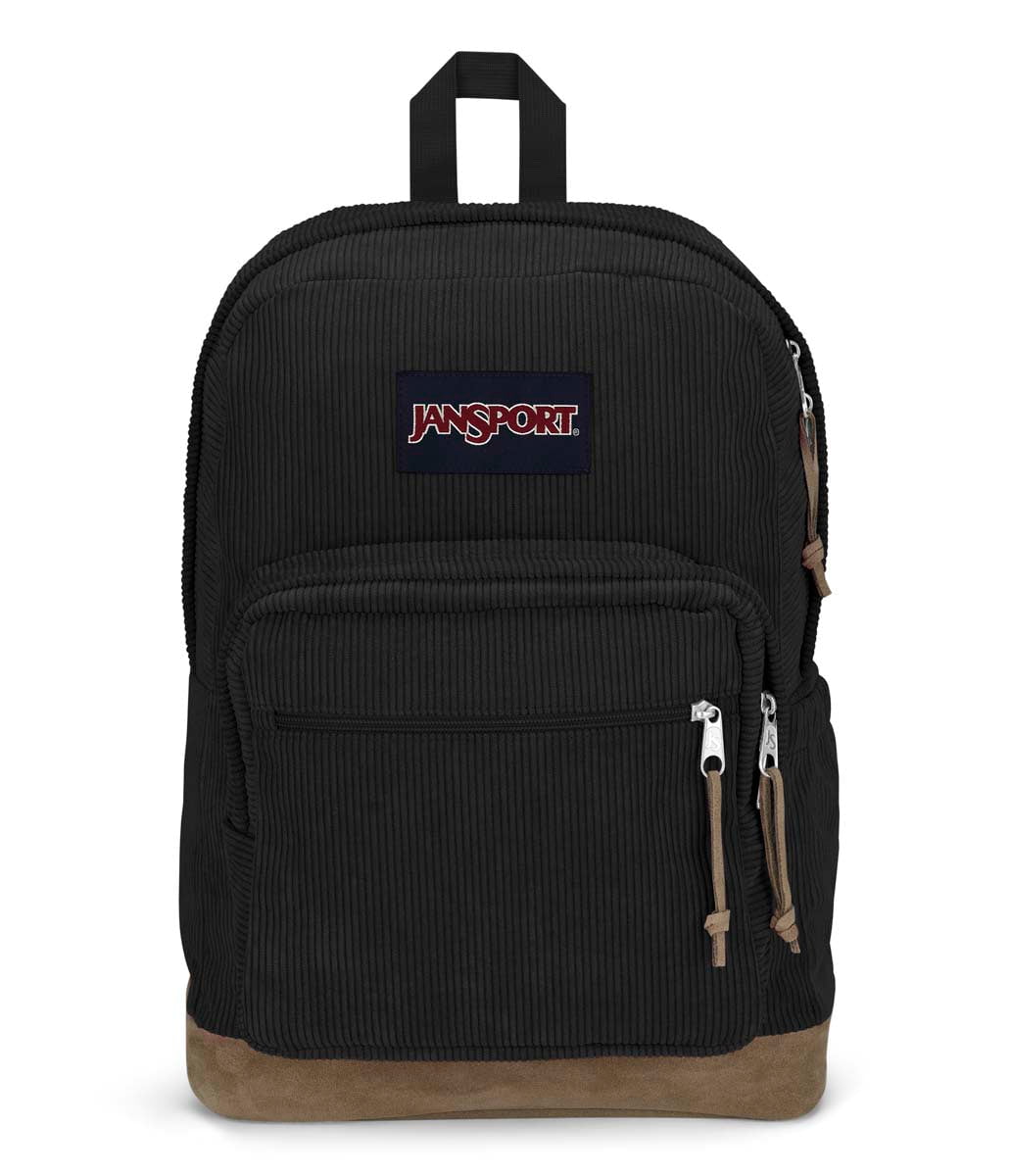 JanSport Right Pack Expressions Backpack - Black Corduroy, Lightweight School & College Bookbag for Students, Travel & Everyday Use