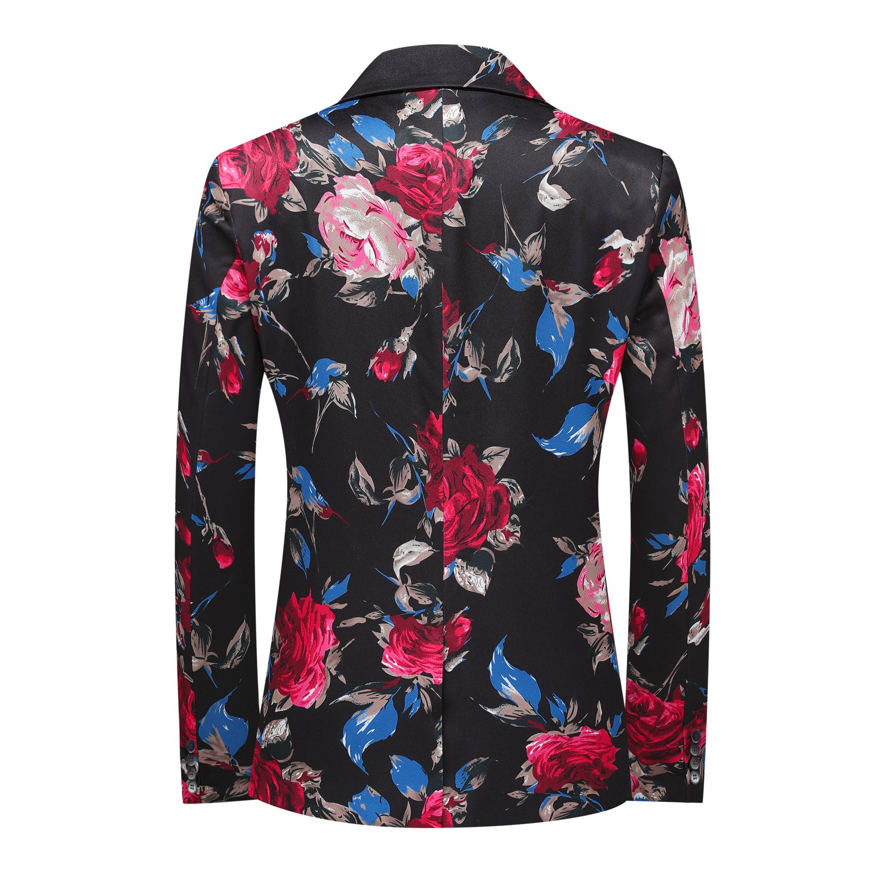 Men's Red Floral Print Single Breasted Blazer Jacket - Slim Fit Formal & Casual Wear for Weddings, Parties & Office