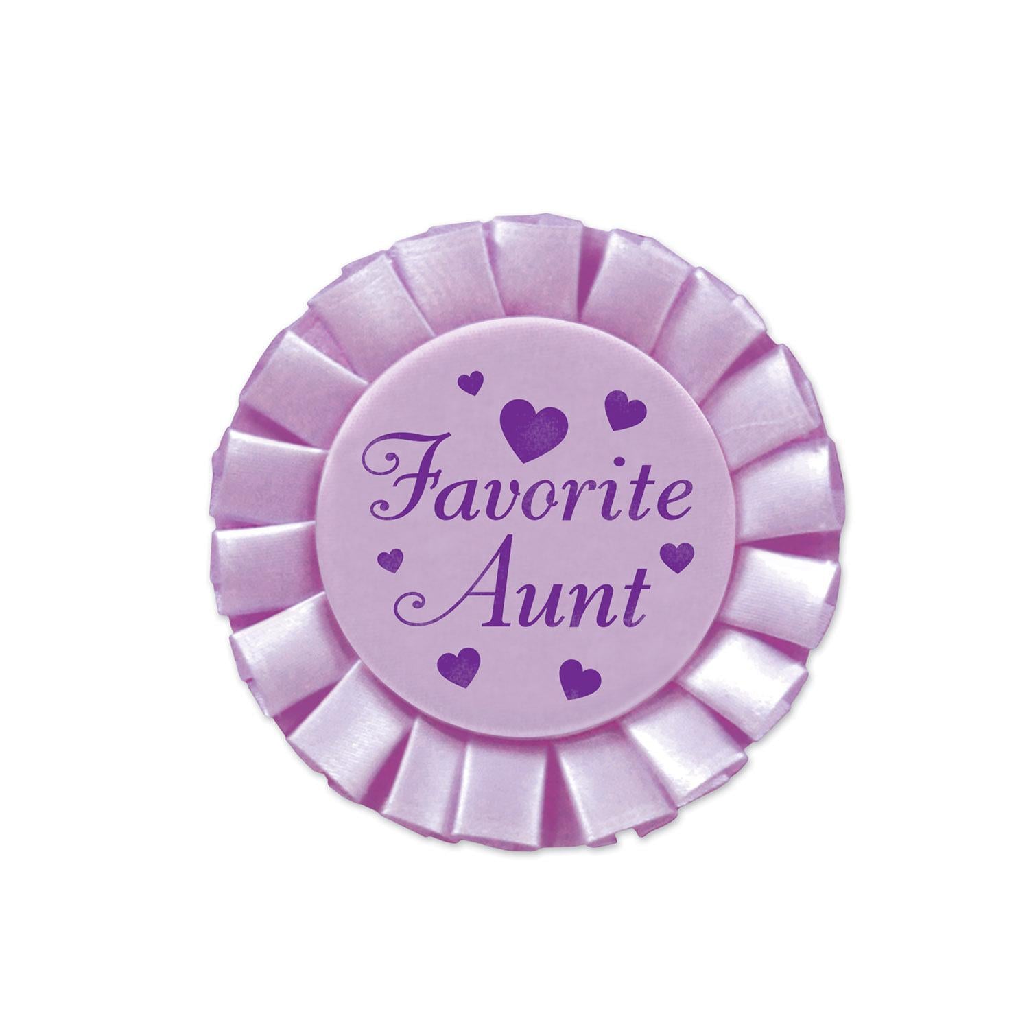 12 Pack Beistle Favorite Aunt Satin Buttons - Funny Birthday Party Favors for Women, Gifts for Aunts, Bridal Shower Accessories - Perfect for Birthday Celebrations, Family Gatherings & Special Occasions