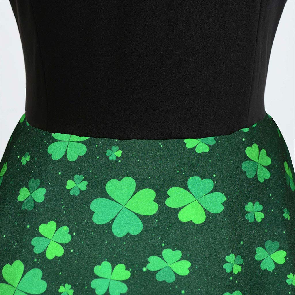 Women's St. Patrick's Day Fancy Dress - Green Clover Shamrock Costume for Irish Themed Parties & Celebrations