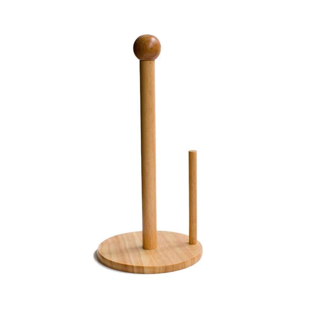 SHYPT Wooden Wall Mounted Paper Towel Holder - Rustic Kitchen Roll Rack with Sturdy Design for Bathroom, Kitchen & Laundry Room Organization