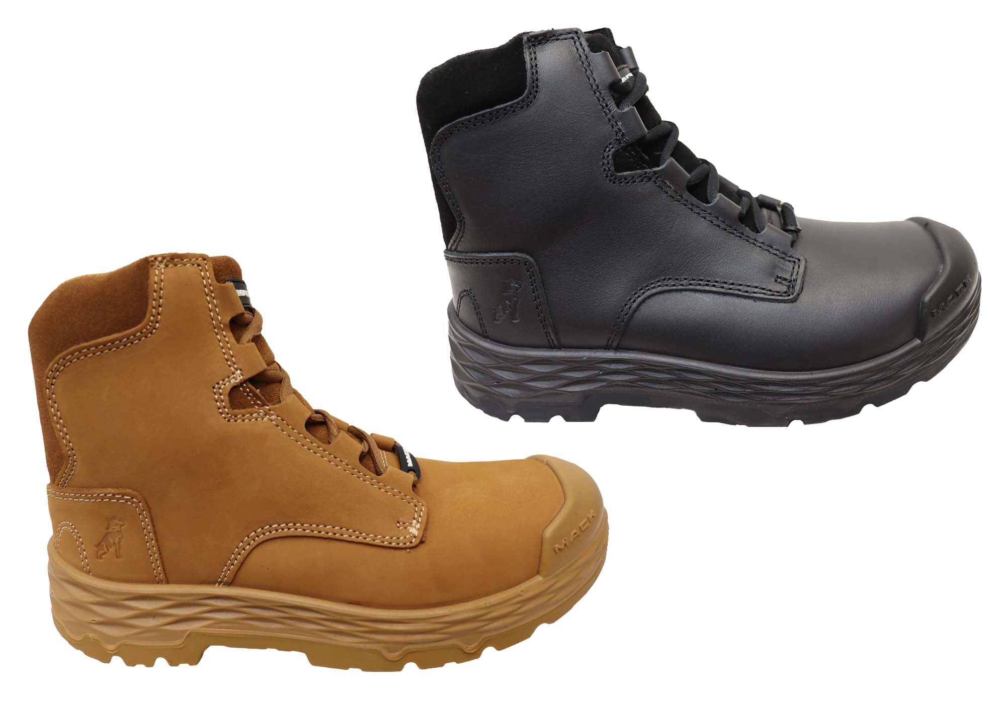 Mack Men's Force Leather Steel Toe Safety Work Boots with Side Zipper - Durable Construction for Industrial & Warehouse Work Environments