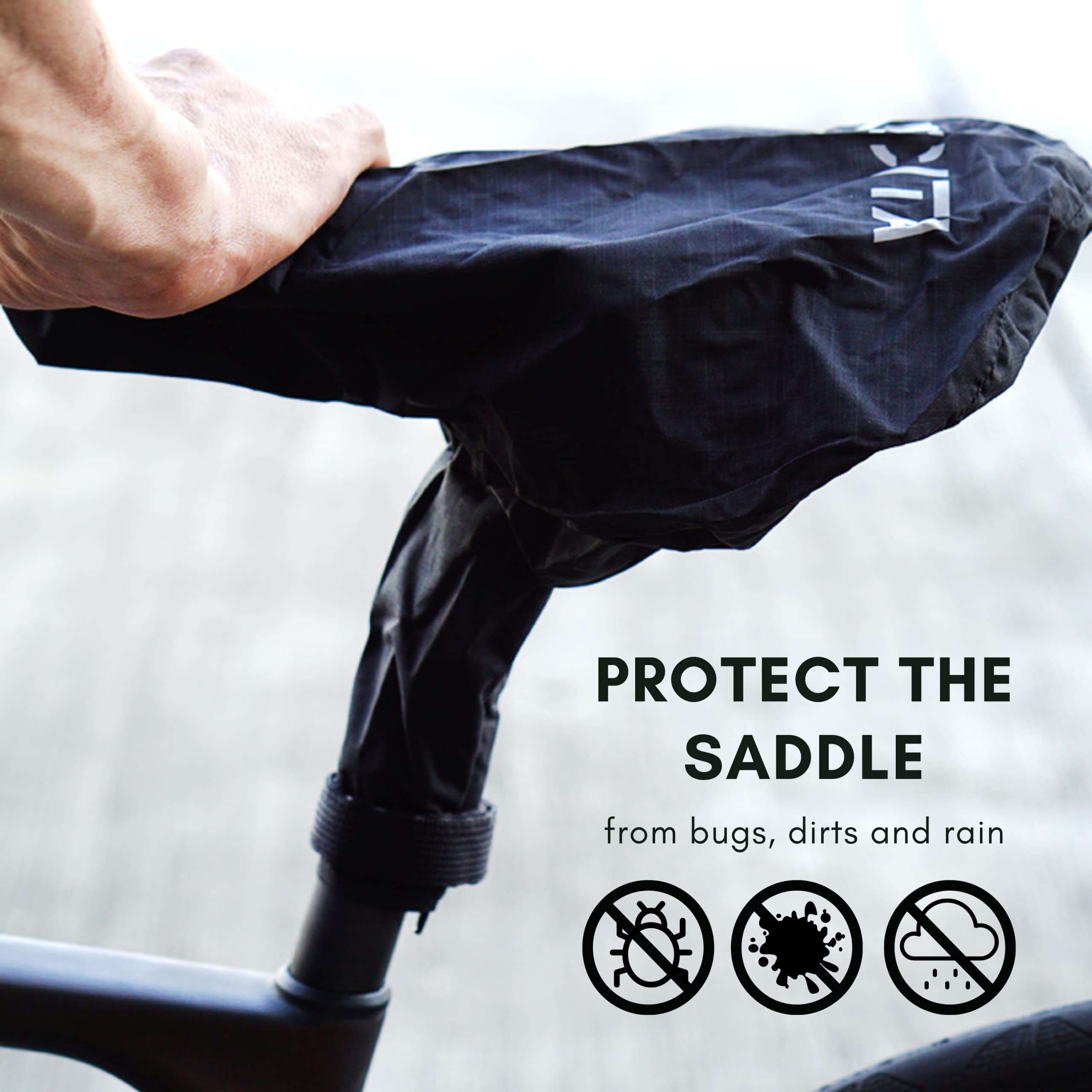 Waterproof Bike Seat Cover - Durable Water-Resistant Bicycle Saddle Protector for Car Rack Transport & Outdoor Cycling - Fits Up to Seatpost - Weatherproof Cycling Accessories for Rainy Days & Long-Distance Rides