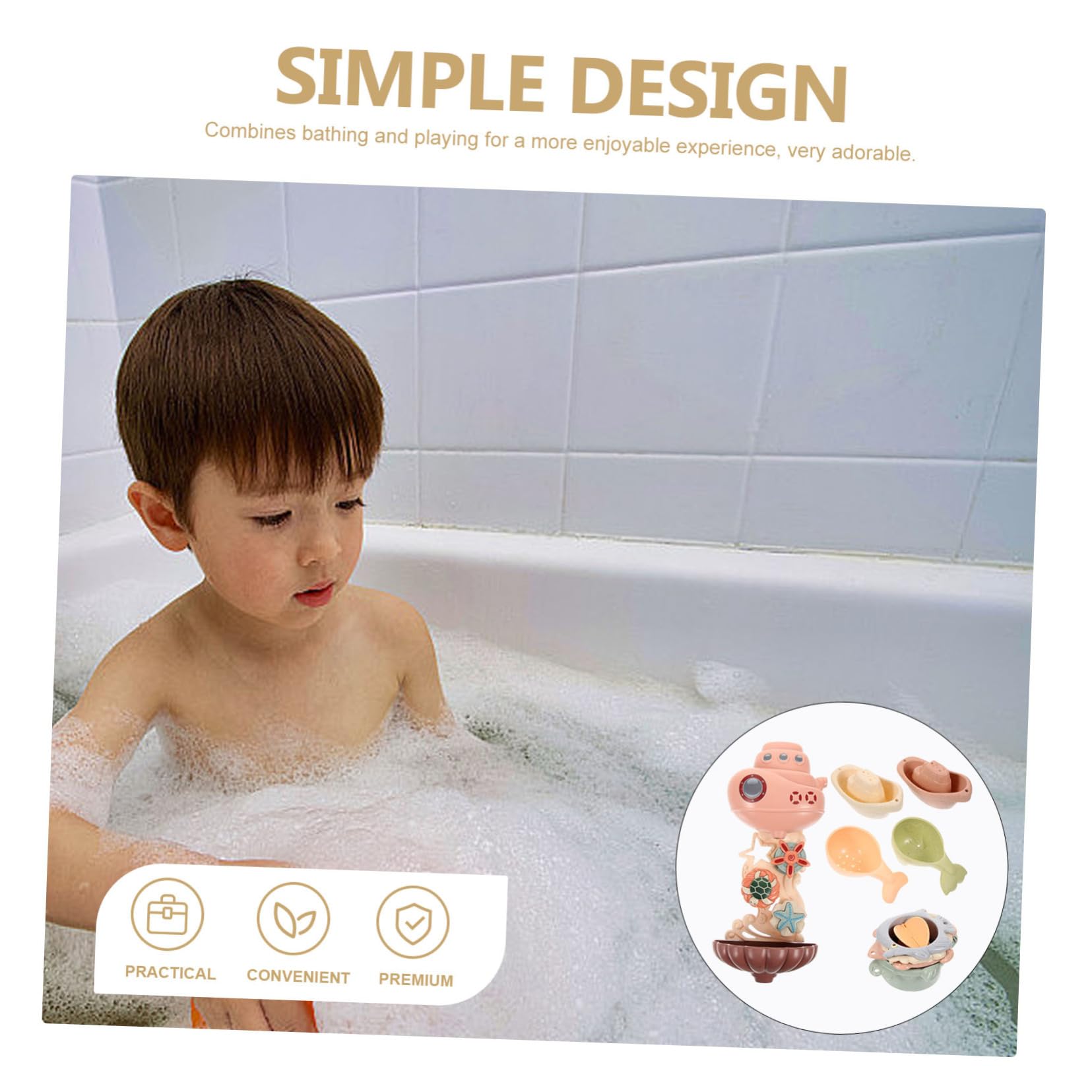 WHAMVOX Cartoon Water Cart Bath Toy Set for Kids - Fun Floating Water Play Toys for Bathtub, Pool & Outdoor Play - Safe ABS Plastic for Toddlers & Babies