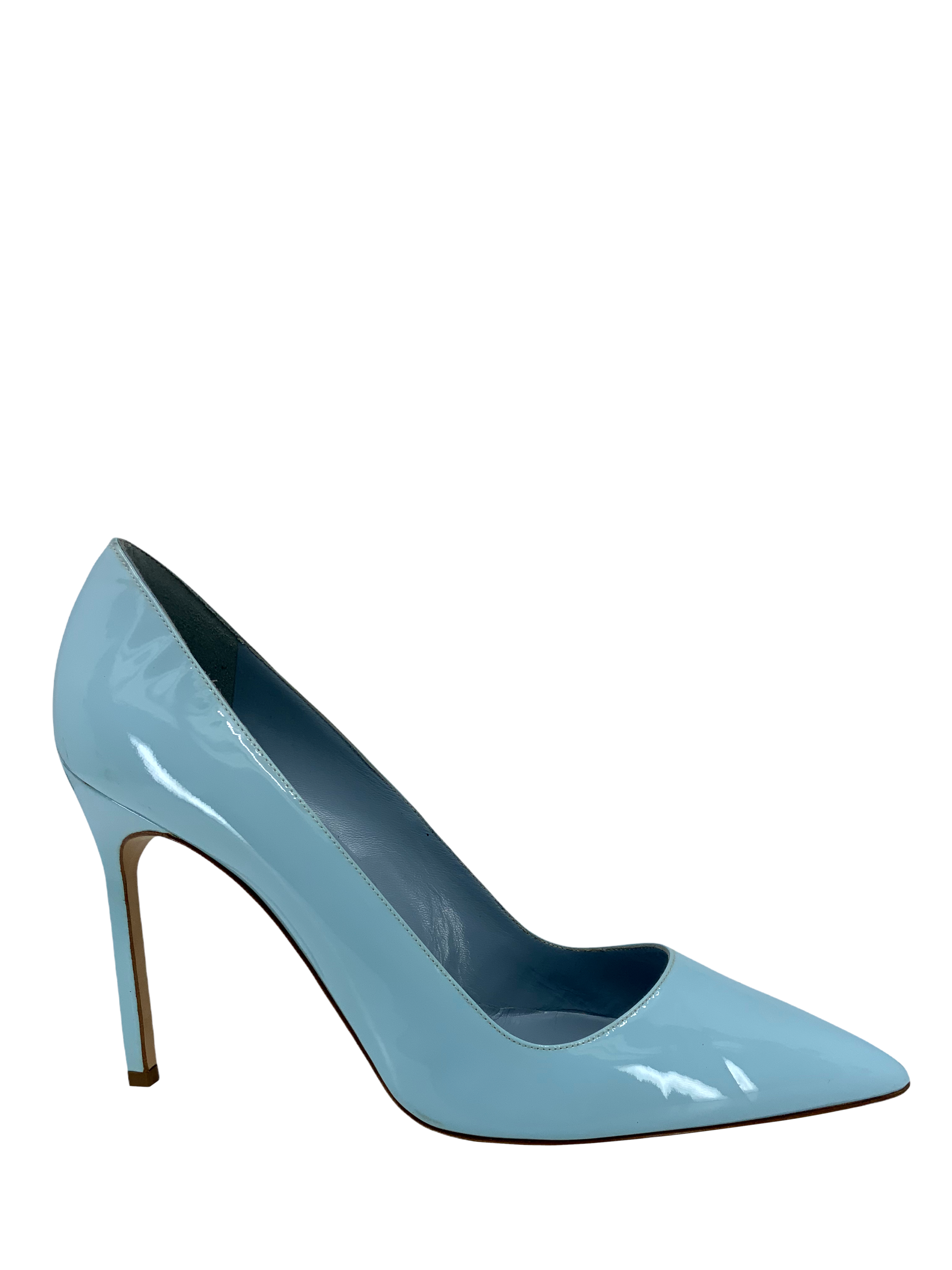 Manolo Blahnik BB Patent Leather Pointed Toe Pumps - Women's Size 8.5 US (38.5 EU) - Classic High Heel Dress Shoes for Wedding, Party & Evening Wear