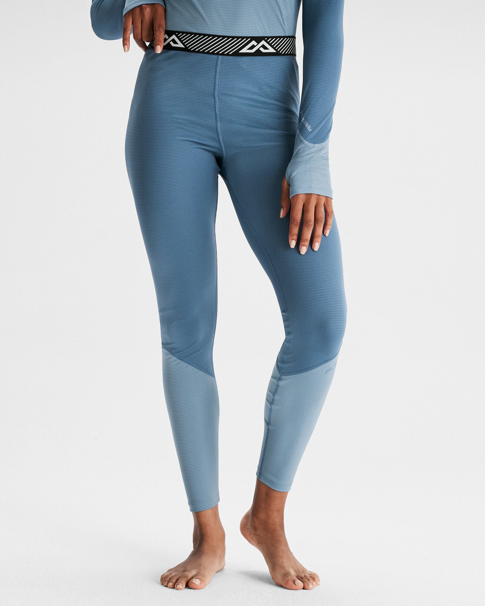 Women's KMDAction Baselayer Leggings - Moisture Wicking, High Performance Workout Leggings for Running & Yoga (Moonlight/Bluehaze) | Perfect for Gym, Outdoor Activities & Cold Weather Layering