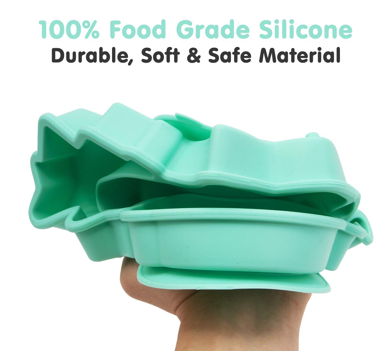 BPA-Free Silicone Toddler Plate with Strong Suction - Portable Baby Dish for Kids, Microwave & Dishwasher Safe (25x18x3cm) - Perfect for High Chairs, Travel & Mess-Free Meals