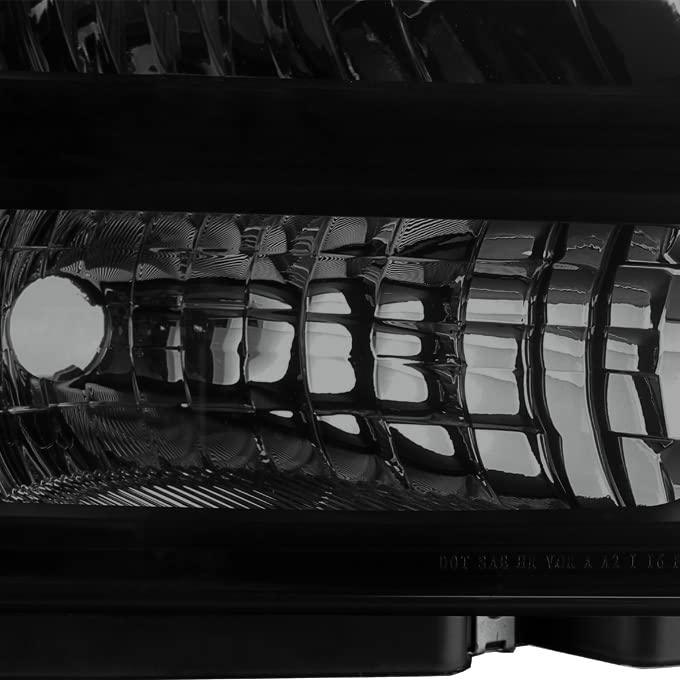 AKKON Black Smoked Headlights & Tail Lights Pair for 2005-2007 Ford F250 F350 F450 Super Duty - Upgrade Your Truck's Style & Night Visibility (Off-Road, Night Driving, Custom Look)