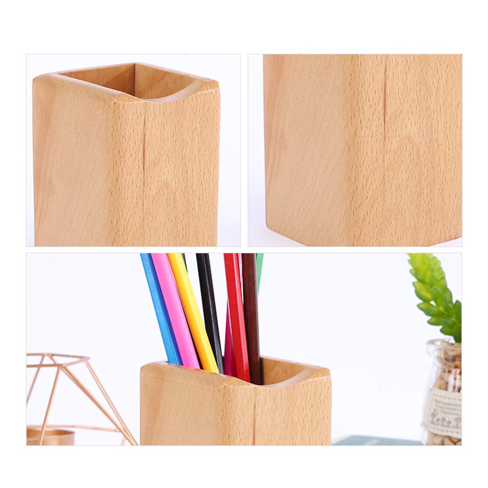 Eco-Friendly Wooden Pen Box & Desk Organizer - Natural Beech Wood Storage for Pens, Pencils & Office Supplies | Perfect for Home, Office & School Organization