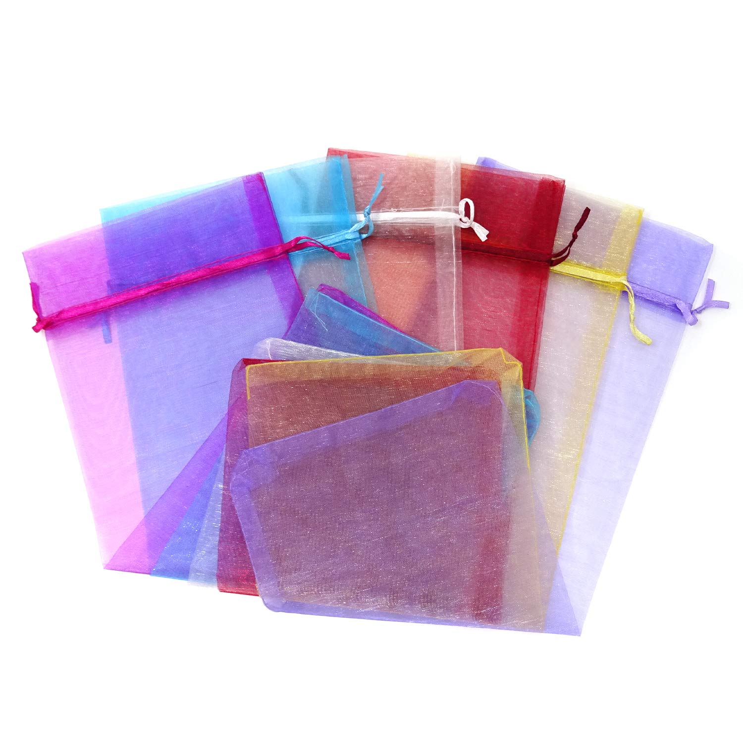 Honbay 24PCS Reusable Sheer Organza Wine Bottle Bags - Elegant Drawstring Gift Bags for Wedding, Party & Holiday Decorations - Perfect for Wine, Champagne & Gift Wrapping