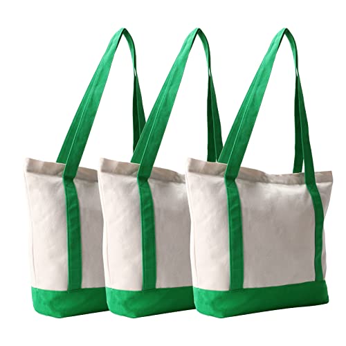 3 Pcs Green and White