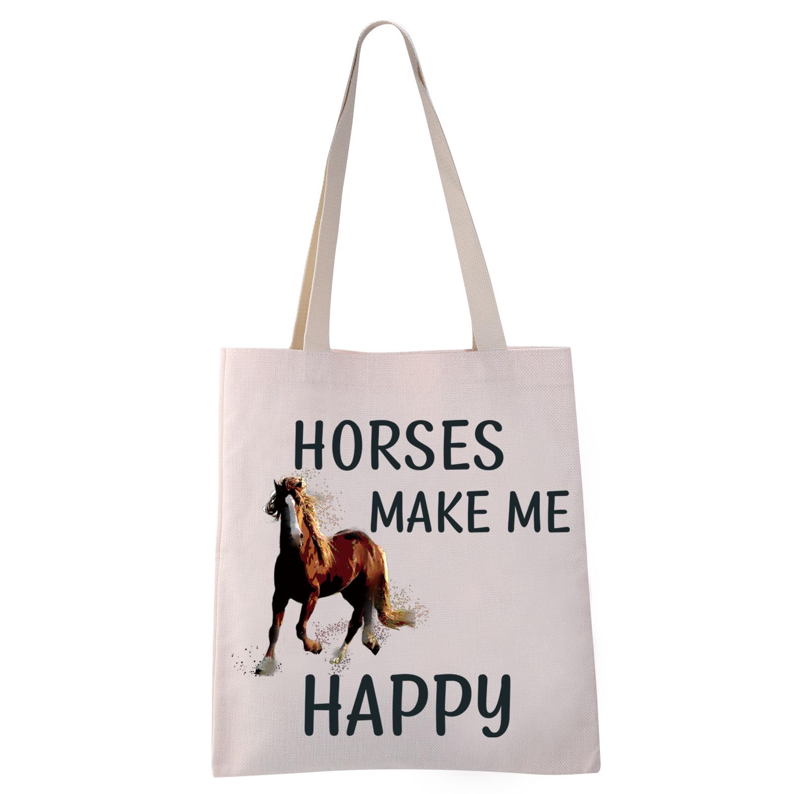 VAMSII Horse Tote Shoulder Bag - Stylish Equestrian Gift for Women | Durable Canvas Horse Lover Tote | Perfect for Riding Lessons, Stable Visits & Country Outings