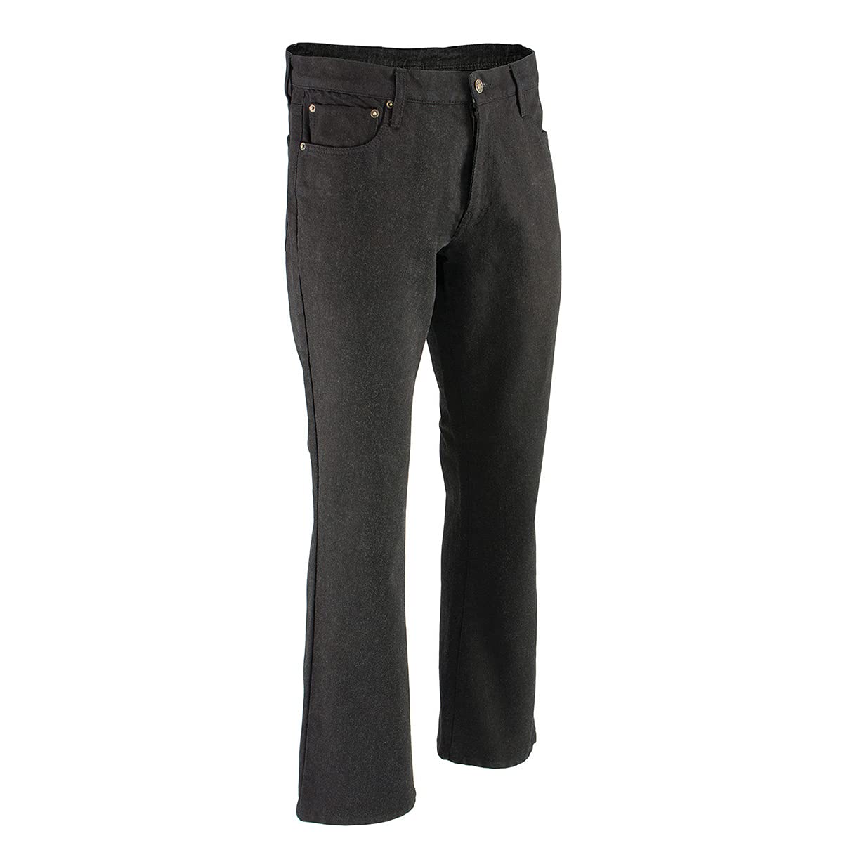 Milwaukee Leather MDM5005 Men's Black 5-Pocket Armored Motorcycle Jeans with Aramid Fiber Reinforcement - Durable Riding Pants for Street & Touring Bikes