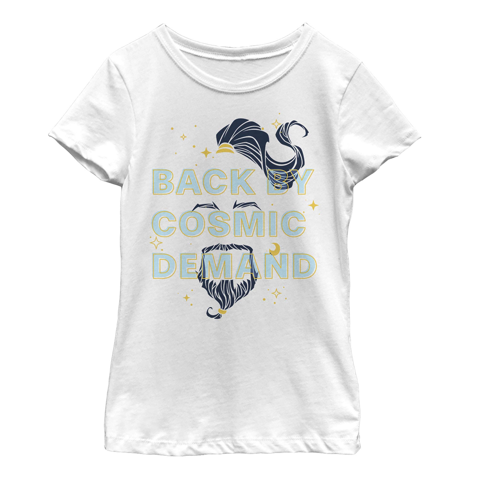 Disney Aladdin Live Action Cosmic Demand Girls Short Sleeve T-Shirt - Cute Graphic Tee for Kids, Girls Fashion Top - Perfect for School, Playdates & Disney Theme Parties
