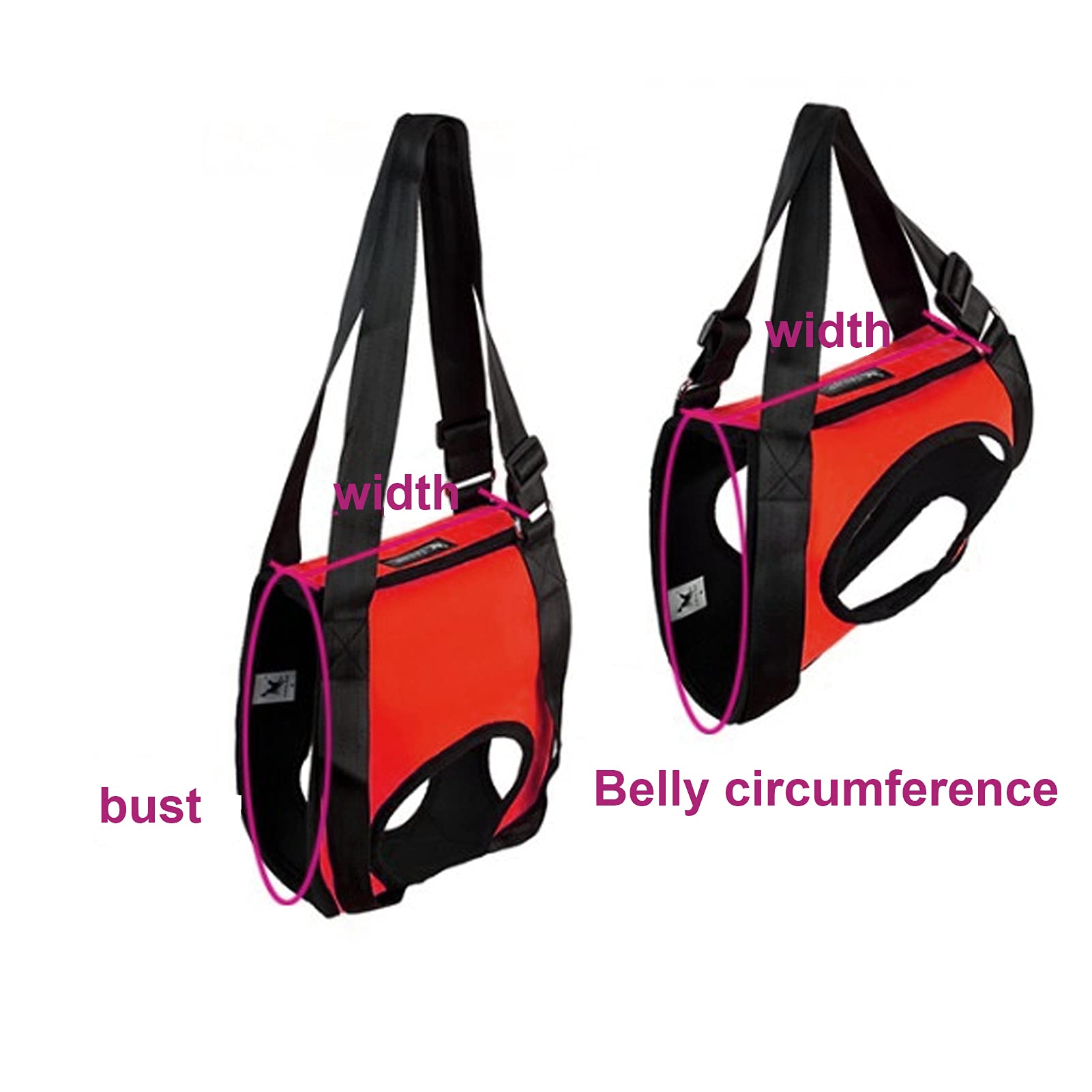 Oumefar Dog Lift Harness - Adjustable Pet Support Sling for Large & Medium Dogs - Front & Back Support Vest for Walking Aid, Mobility Assistance, Post-Surgery Recovery - Perfect for Elderly, Injured or Disabled Dogs