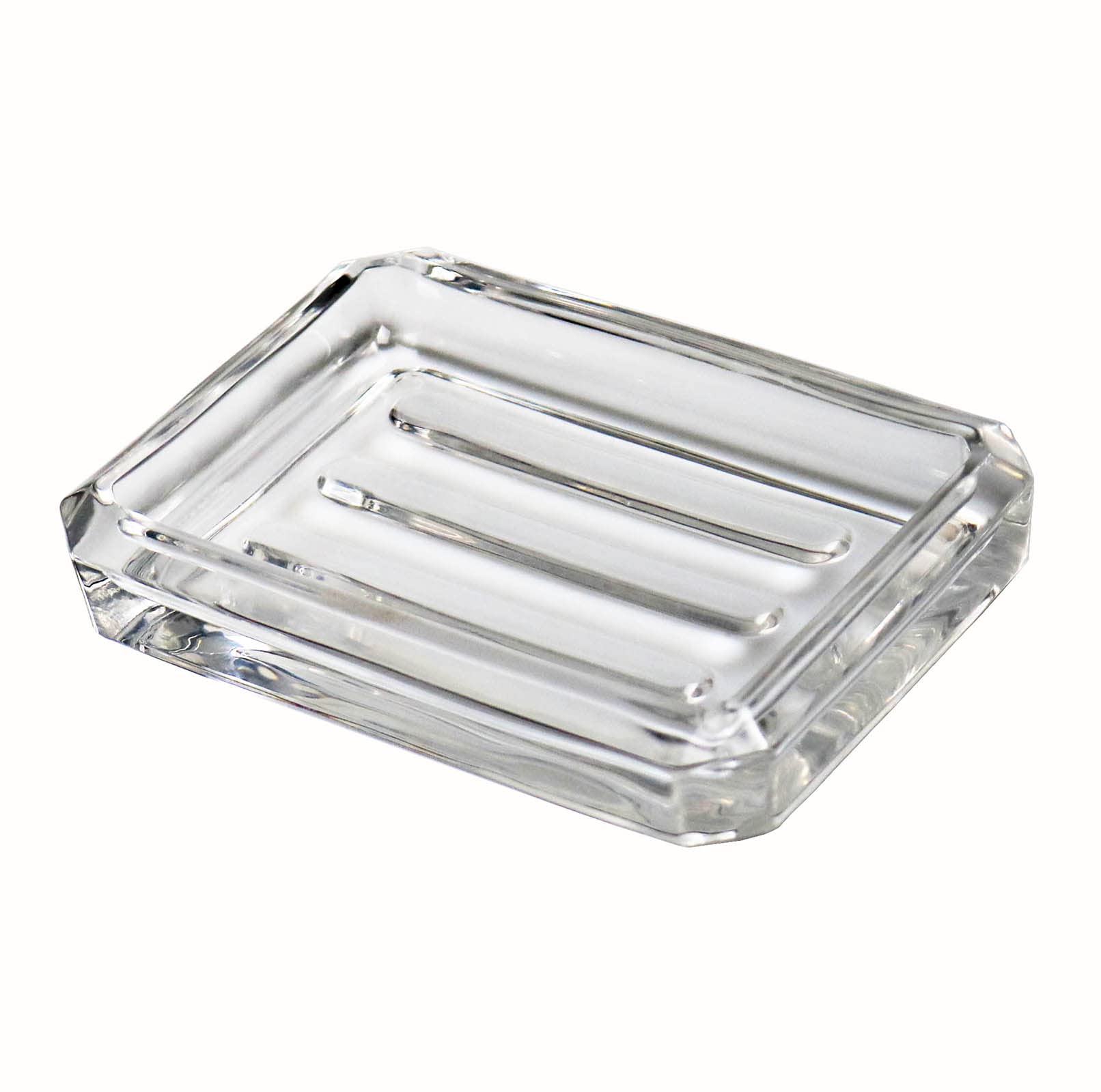 Premium Clear Glass Soap Dish - Heavy Duty Bathroom & Kitchen Soap Holder with Drainage Holes - Perfect for Showers, Sinks, and Countertop Organization