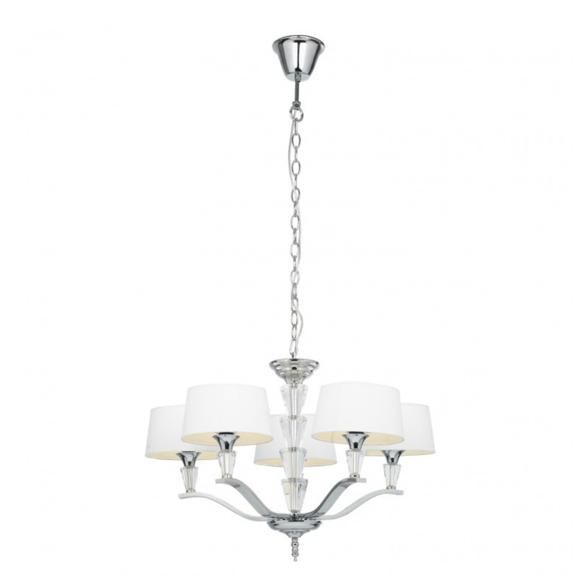 Alicia 5Lt Multi-Arm Pendant Light Fixture in Chrome Finish - Perfect for Dining Room, Kitchen Island, or Living Room Lighting