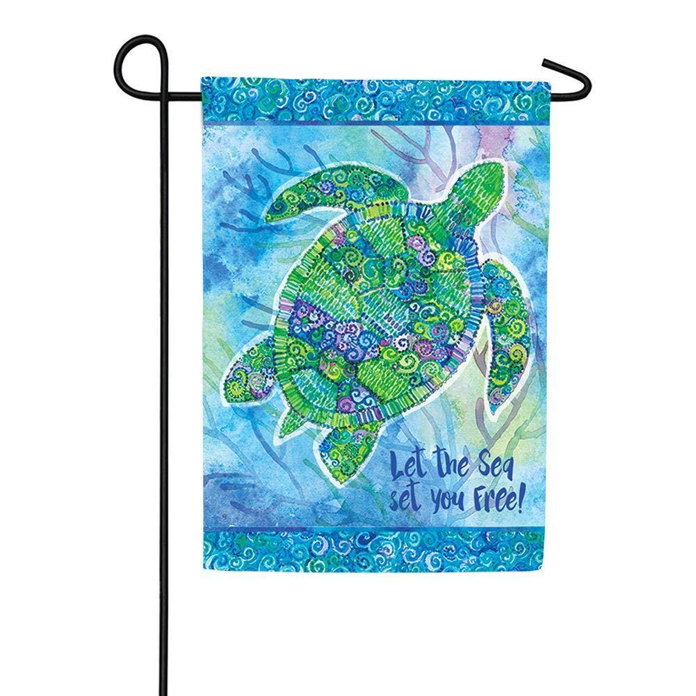 Boho Turtle Garden Flag 12x18 Inch - Decorative Outdoor Yard Flag for Boho Style Home & Garden Decor