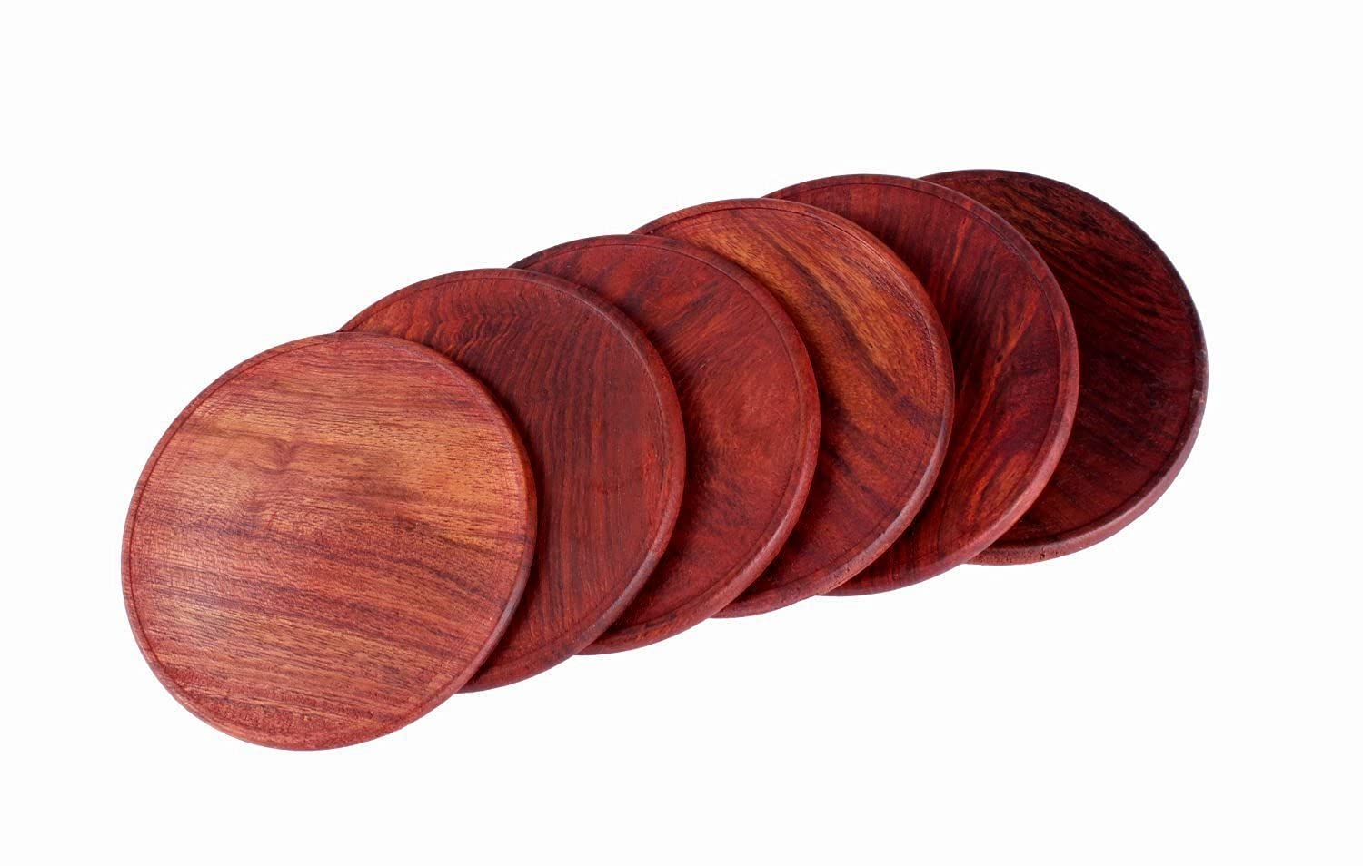 Premium Wooden Coasters Set of 6 - Elegant Drink Protectors for Coffee Mugs, Tea Cups, Beer Cans & Bar Tumblers | Heat-Resistant Table Decor for Home, Office & Dining Room | Perfect for Parties, Daily Use & Housewarming Gifts