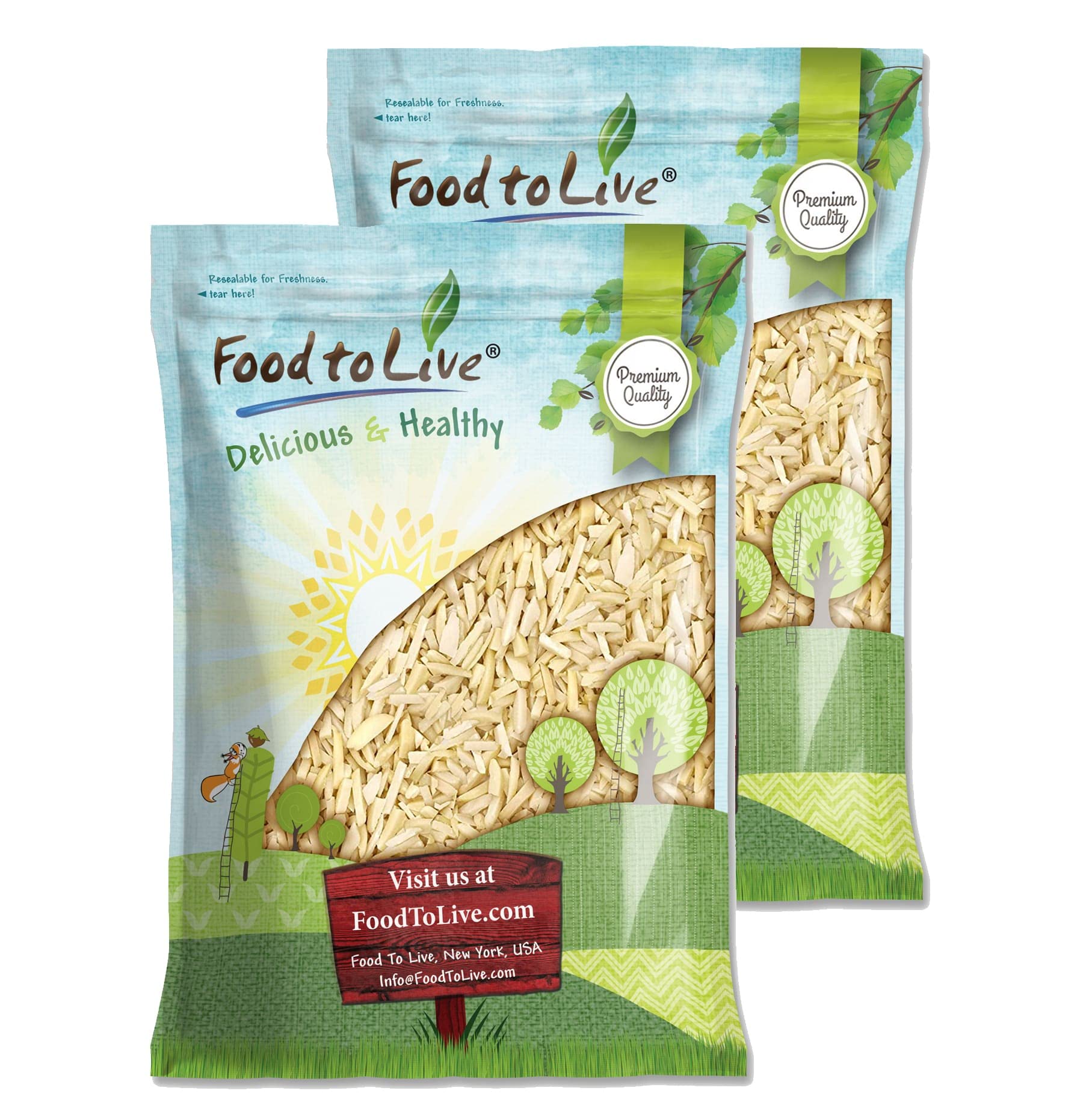 Food to Live - Blanched Slivered Almonds, 12 Pounds | Raw Chopped Almonds | Unsalted, Vegan, Keto & Kosher Certified | High in Protein, Vitamin E & Riboflavin | Perfect for Baking, Cooking, Salads & Healthy Snacks | Bulk Almonds for Meal Prep & Keto Diet