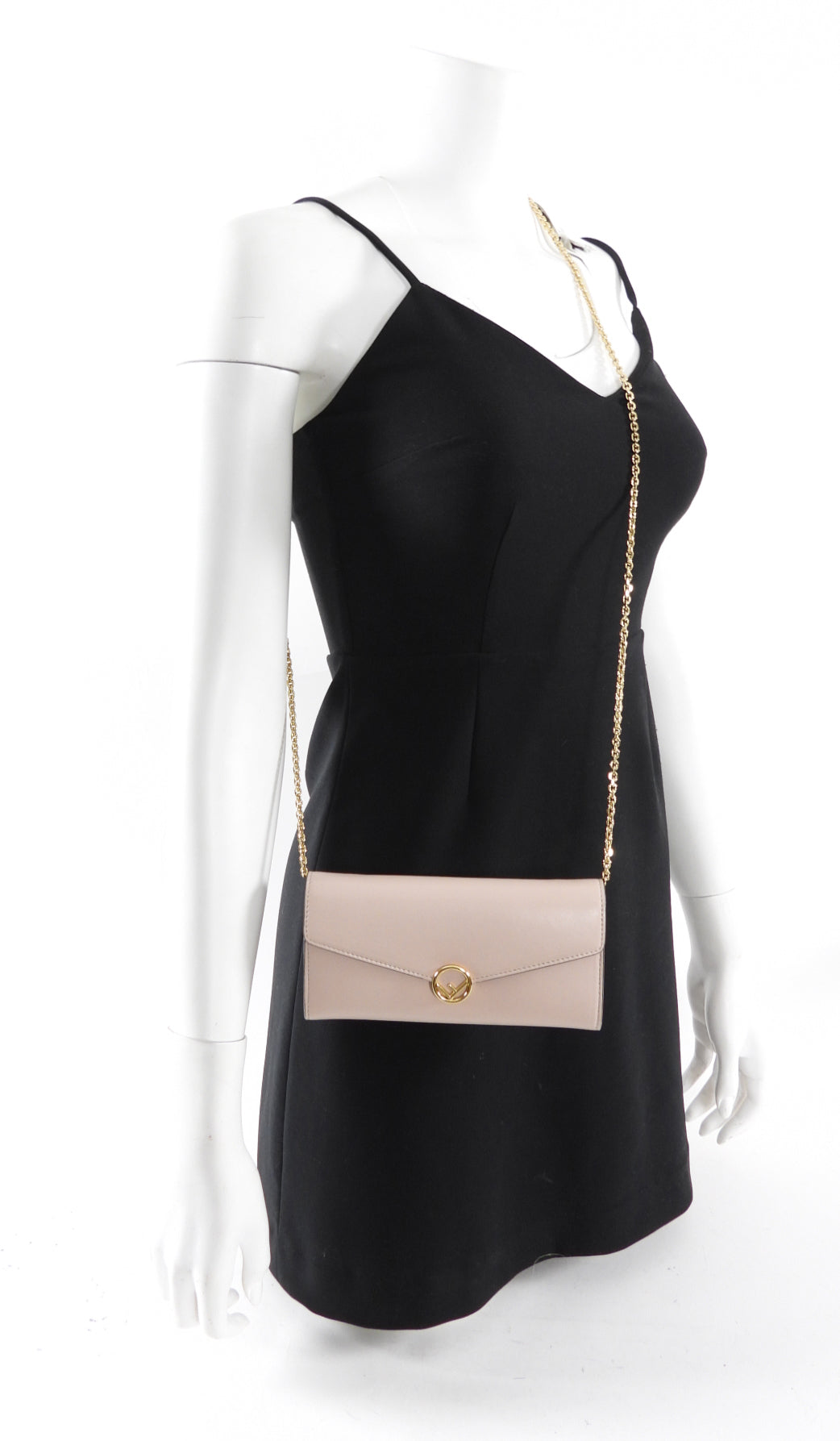 Fendi Blush Pink Nude F as in Fendi Wallet on Chain Bag - Luxury Crossbody Purse for Women, Fashionable Evening Clutch - Perfect for Parties, Dates & Special Occasions