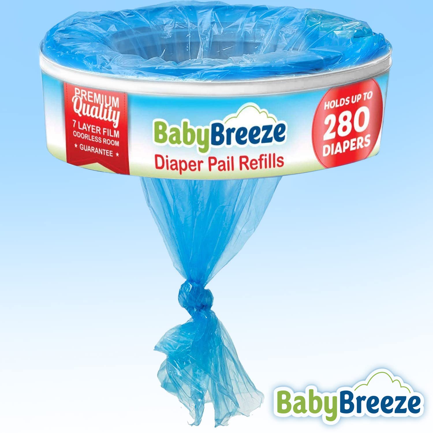 Playtex Diaper Genie Compatible Refill Bags - 1120 Count (4 Pack) | Odor Absorbing Baby Diaper Disposal Trash Bags | Perfect for Nursery, Daycare & Home Use