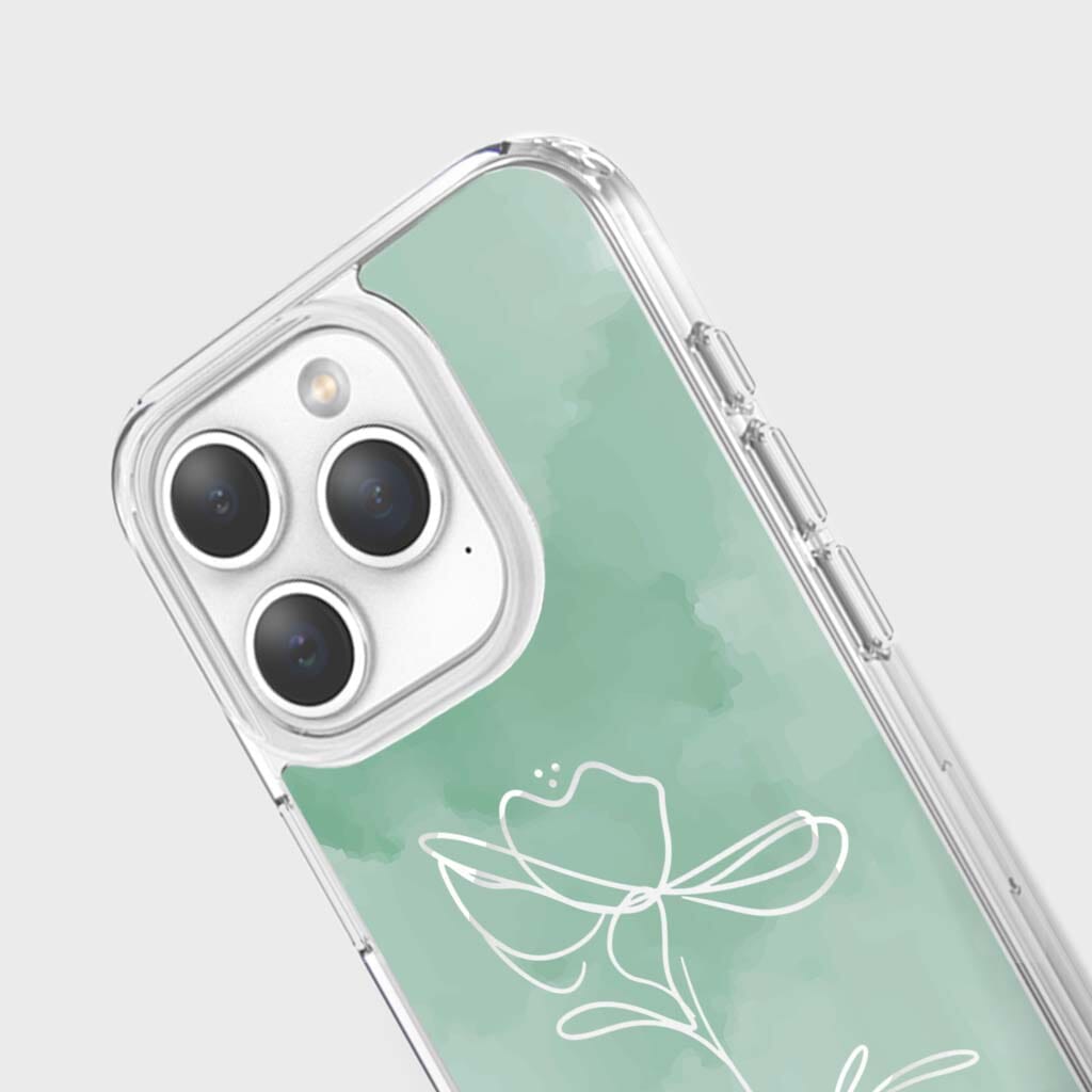 iPhone 15 Pro Max Case with MagSafe - Green Flower Design | Slim Protective Cover for Wireless Charging | Perfect for Work, Travel & Everyday Use