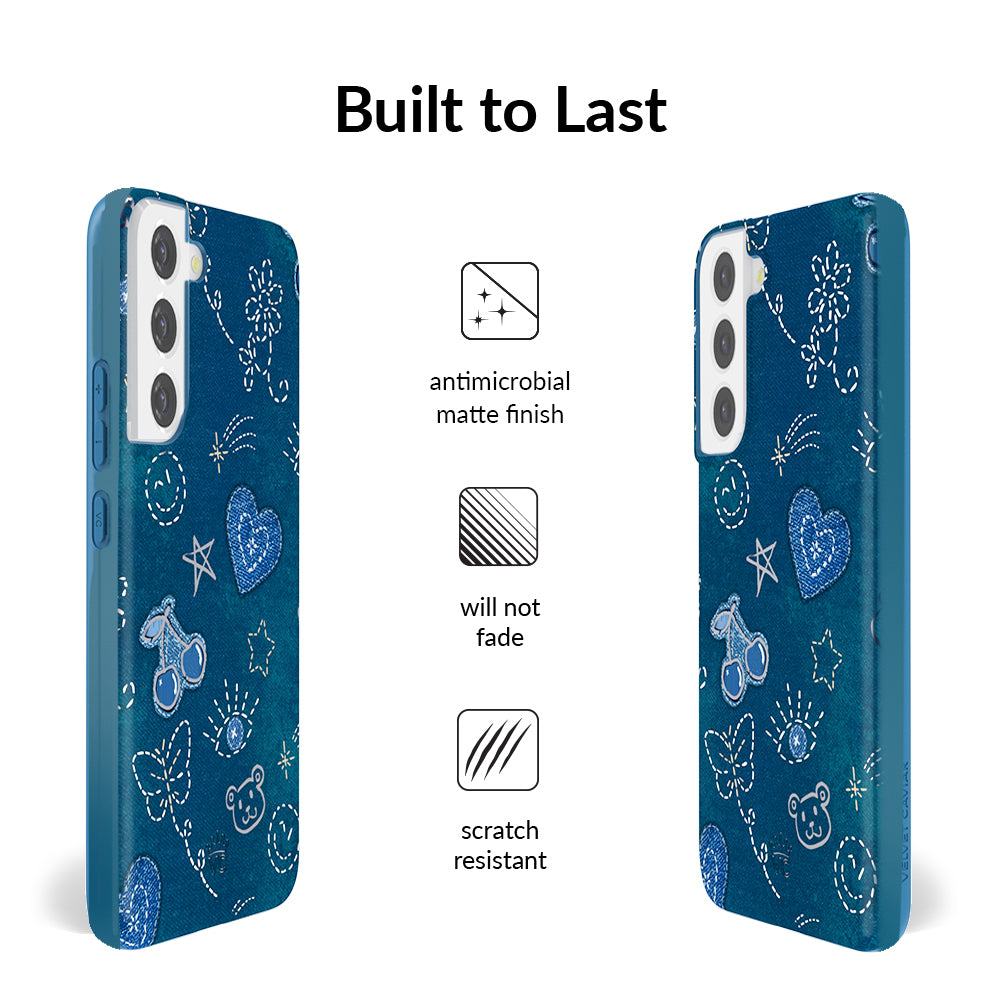 Samsung Phone Case for Galaxy S21/S20/Note 20 - Stylish Blue Denim Design with Shockproof Protection | Perfect for Everyday Use, Travel & Outdoor Activities