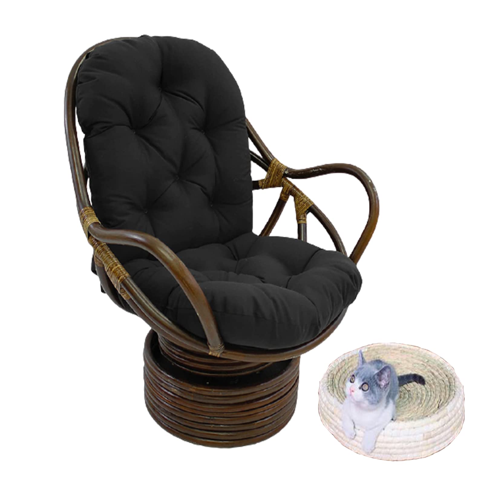 Swivel Rocker Chair Cushion - Thick Washable Seat Pad for Glider, Recliner & Rocking Chairs - Soft Comfort Support (47.24