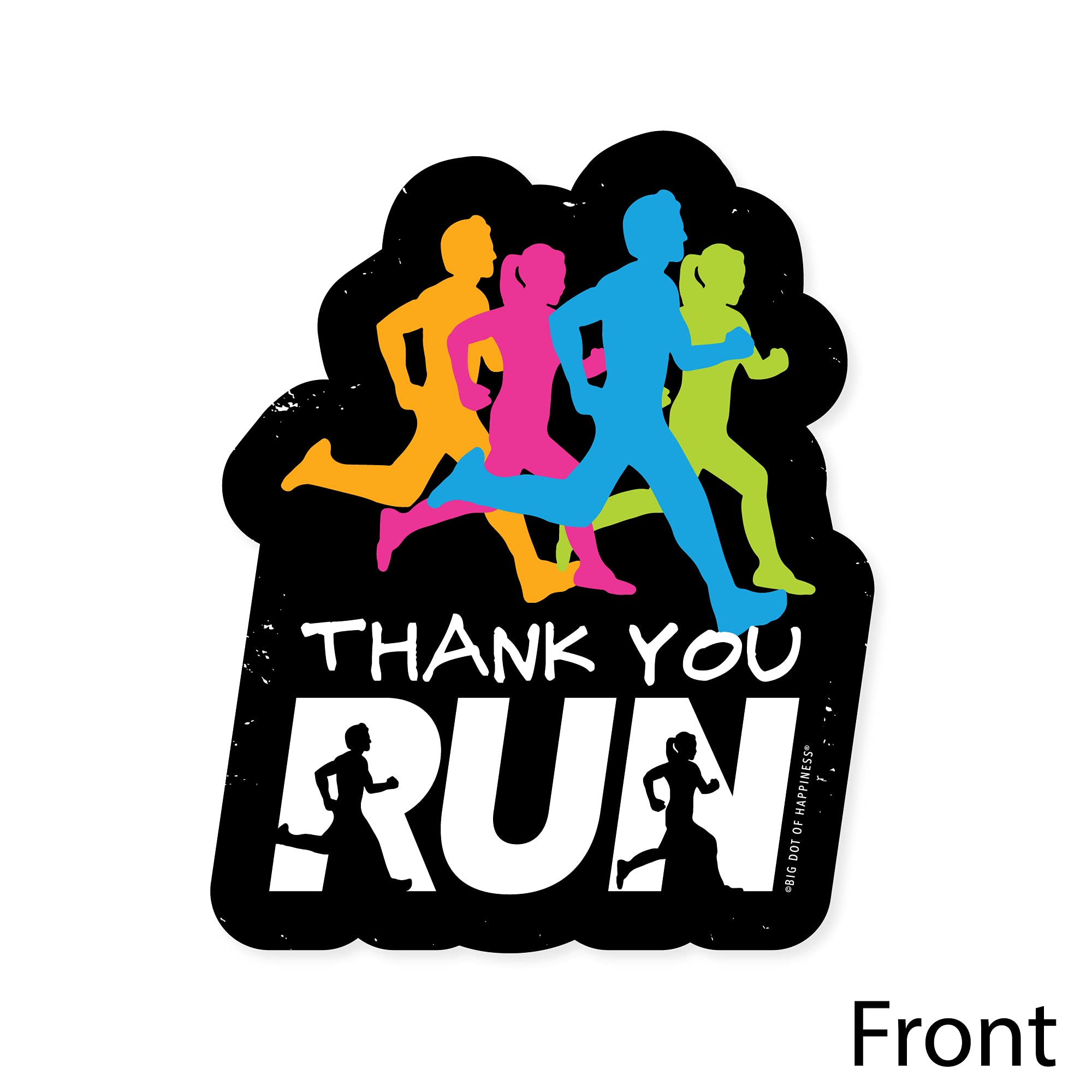 Big Dot of Happiness Running Thank You Cards - Set of 12 Track & Marathon Party Note Cards with Envelopes - Perfect for Cross Country Runners, Race Volunteers & Athletic Events