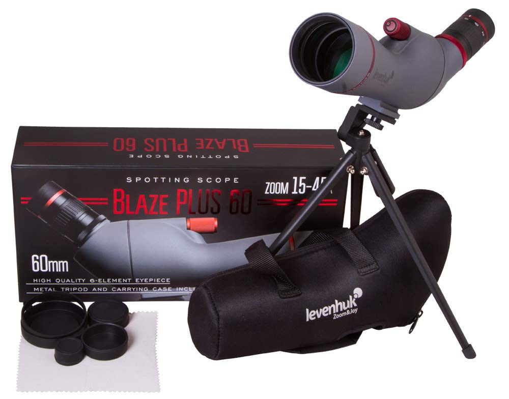 Levenhuk Blaze Plus 20-60x60 Spotting Scope with Fully Multi-Coated BK-7 Glass Optics, Table Tripod & Storage Case - Perfect for Bird Watching, Hunting, and Outdoor Adventures