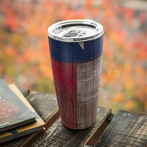 Skinit Texas Flag Dark Wood Decal Skin Compatible with Yeti 20oz Tumbler - Durable Vinyl Wrap for Customized Drinkware | Perfect for Outdoor Adventures, Office Use & Personalized Gifts