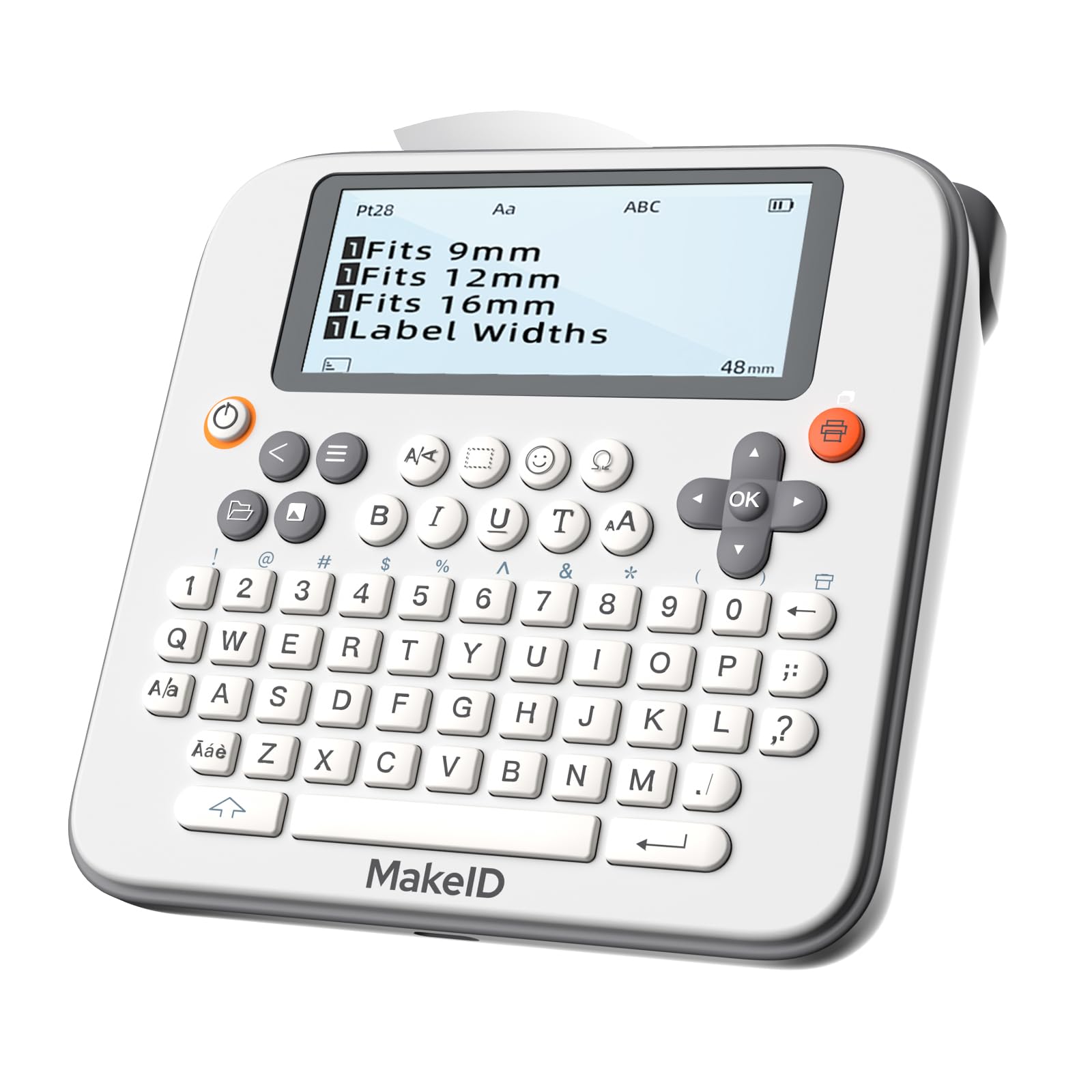 Makeid E1 Bluetooth Label Maker - Rechargeable QWERTY Keyboard Label Printer with 3.4