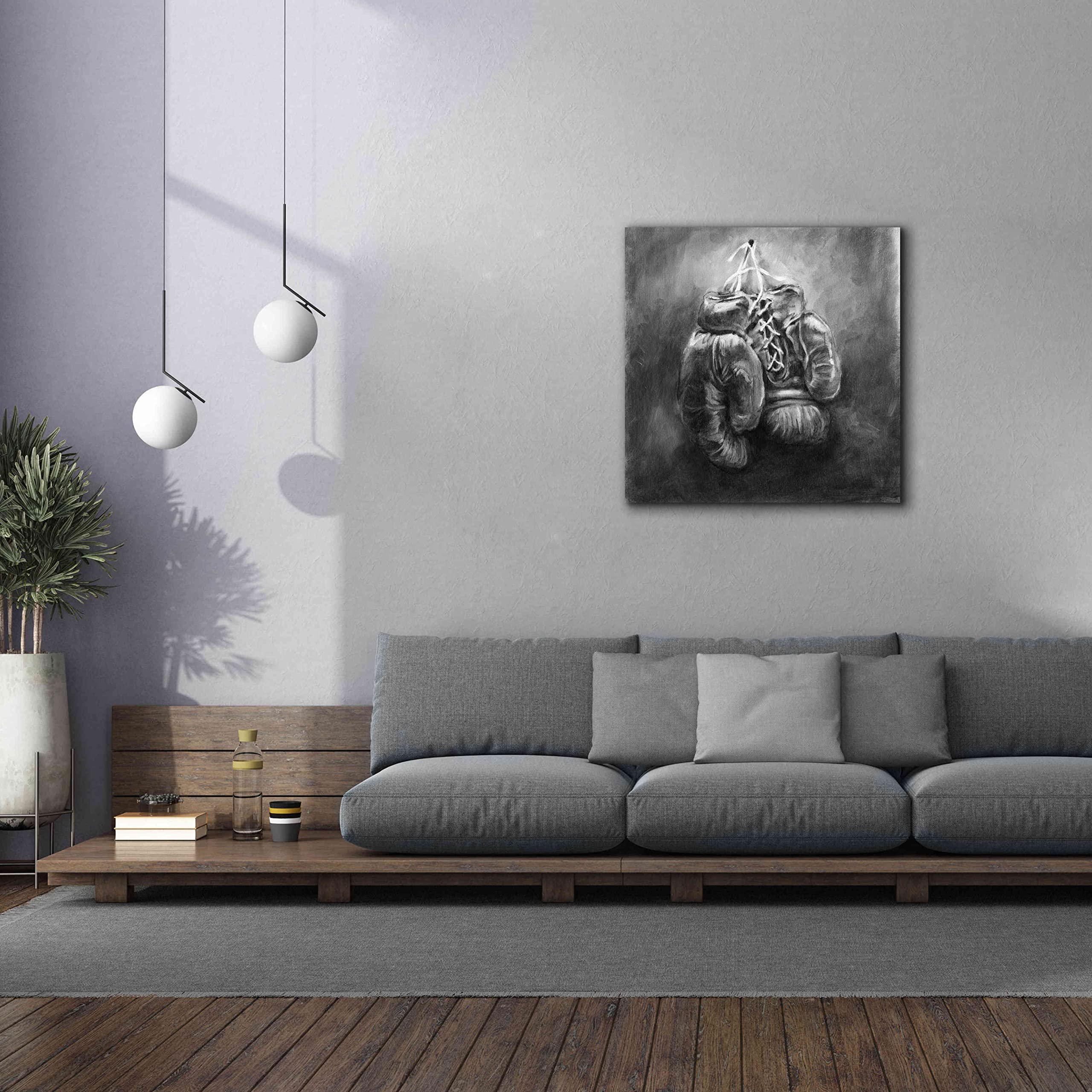 Epic Graffiti 'Rustic Sports I' by Ethan Harper - Premium Giclee Canvas Wall Art Print 37x37 Inches - Perfect for Sports Bars, Man Caves & Game Room Decor