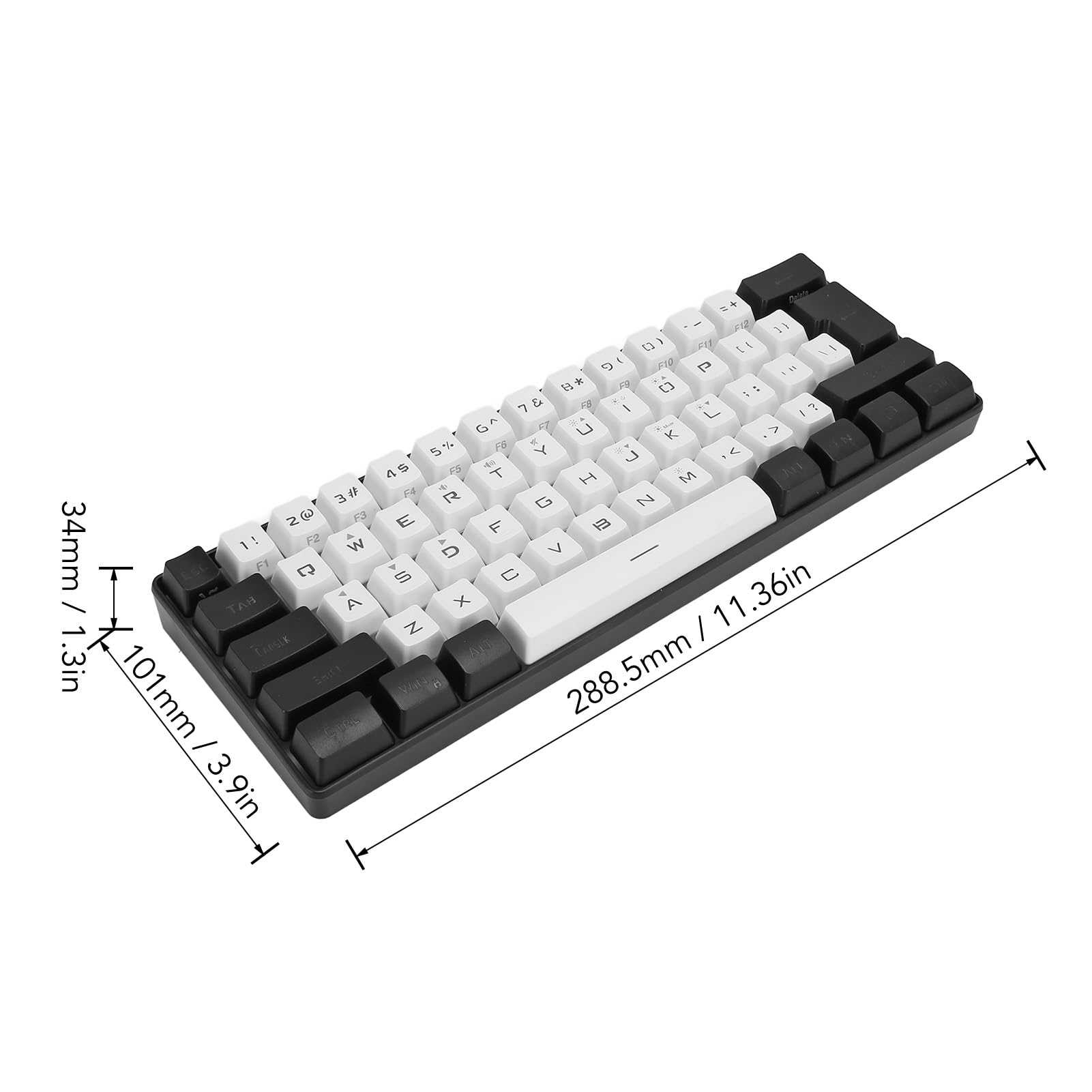 NIZUUONE G61 Mini RGB LED Backlit 61-Key Ergonomic Mechanical Feel Wired Gaming Keyboard for PC, Mac, Laptop - Perfect for Office Work, Typing & Gaming (White)