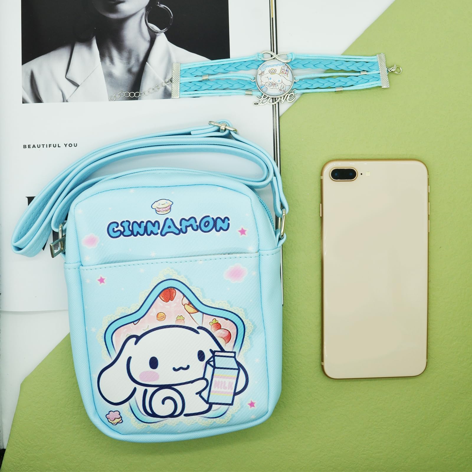 Adorable White Dog Crossbody Bag for Women - Adjustable Shoulder Strap with Cute Charm Bracelet, Kawaii Zipper Handbag & Wallet Purse - Perfect for Everyday Use, Travel, Shopping and Gift Giving