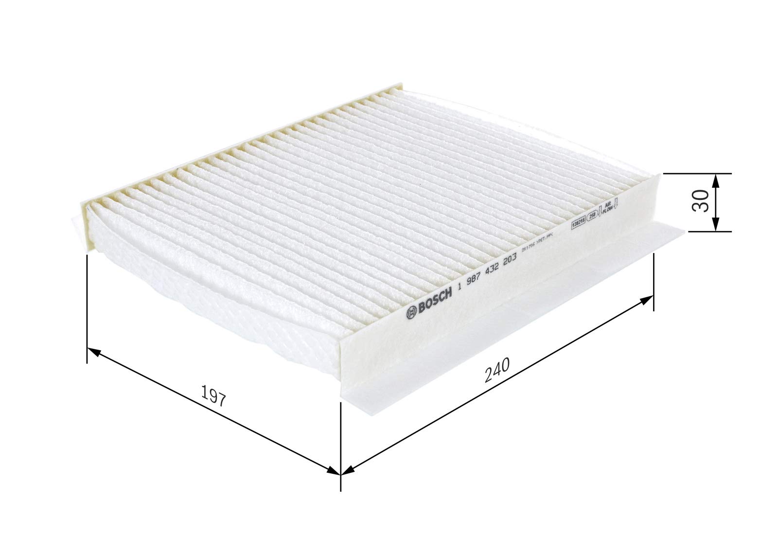 Bosch M2203 Standard Cabin Air Filter - Replacement for Car & Truck HVAC Systems - Improves Air Quality & Reduces Allergens