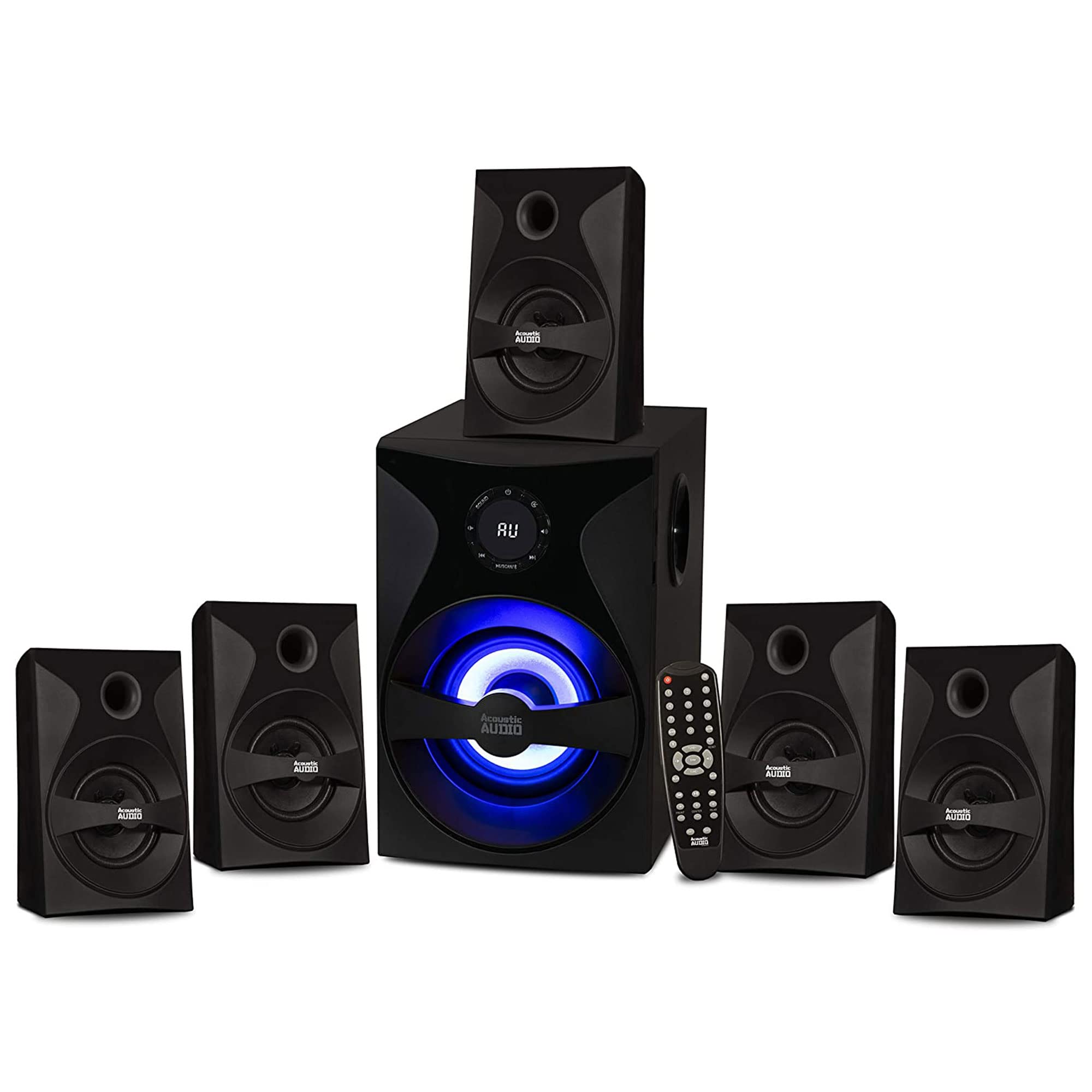 Goldwood AA5400 5.1 Channel Home Theater System with Subwoofer, 5 Wired Satellite Speakers, LED Display & Remote - Premium Surround Sound for Movies, Gaming & Music (Black) - Perfect for Living Rooms, Home Theaters & Entertainment Spaces