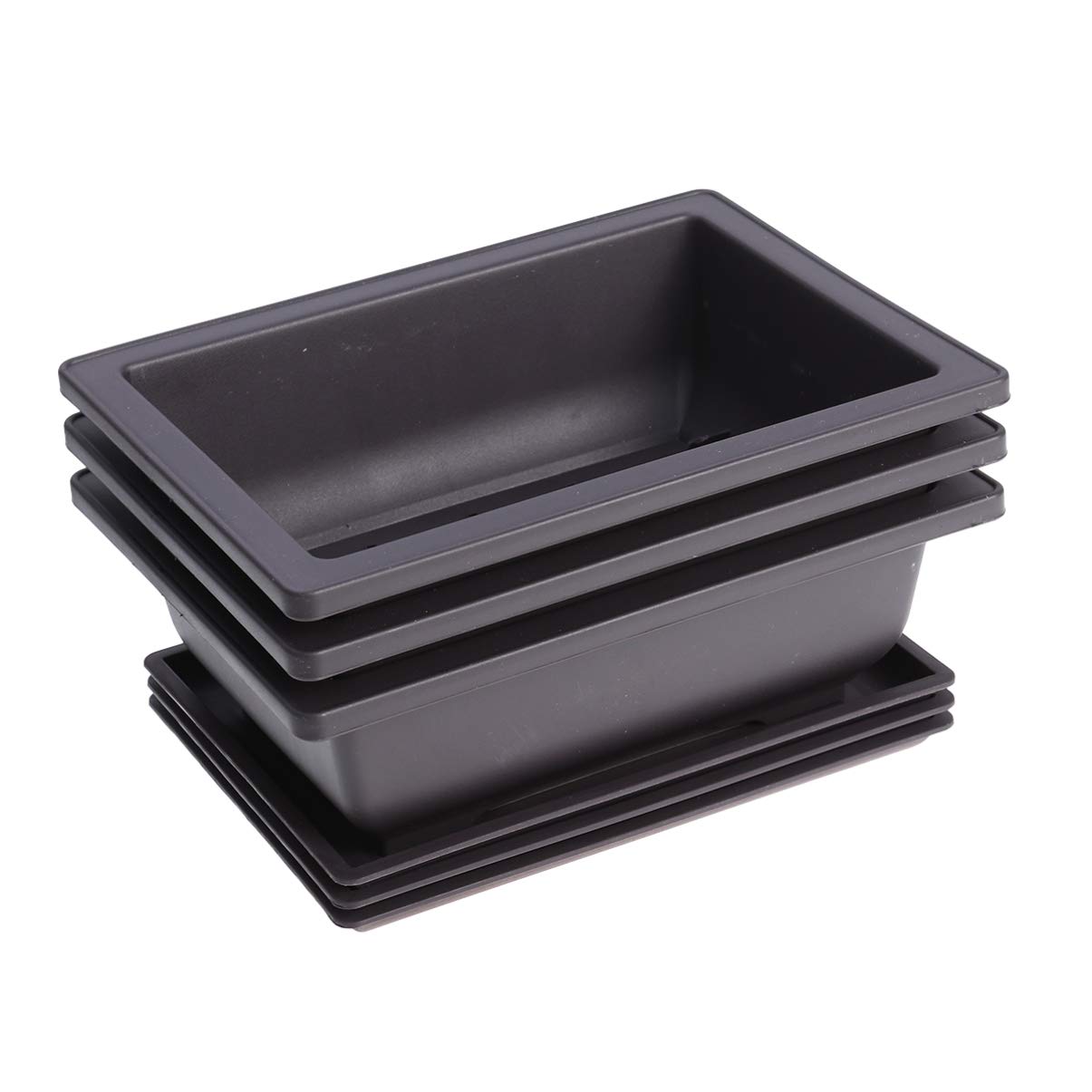 3-Pack Window Planter Box with Drainage Saucer - Rectangular Flower Pots for Succulents, African Violets & Indoor Plants | Perfect for Windowsills, Balconies & Home Decor