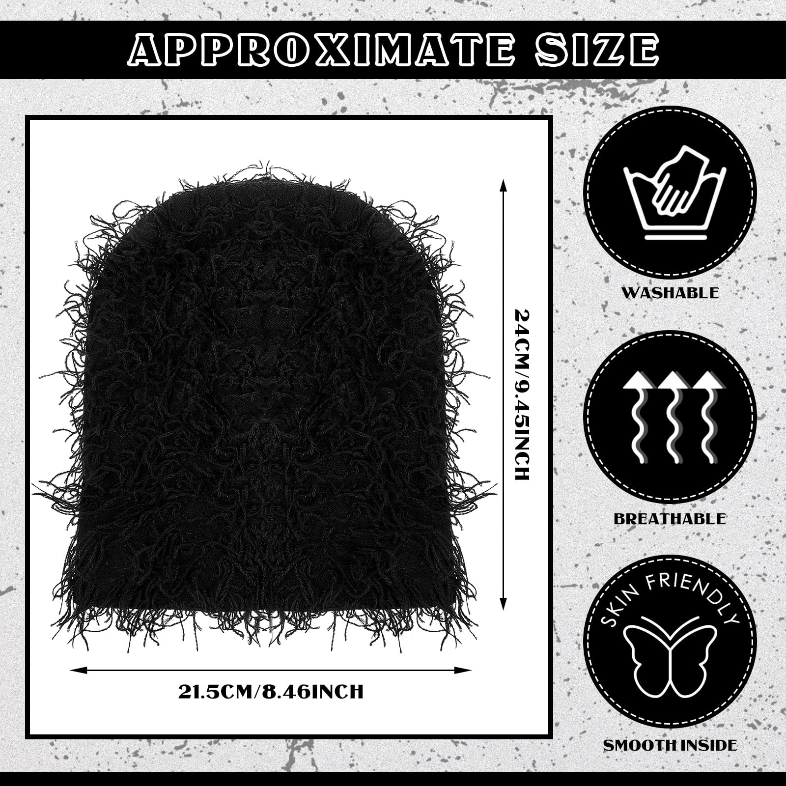 Ramede 2 Pack Distressed Knit Beanie - Fuzzy Winter Hats for Men & Women, Thick Warm Knit Cap for Outdoor Activities | Perfect for Skiing, Snowboarding & Cold Weather Fashion