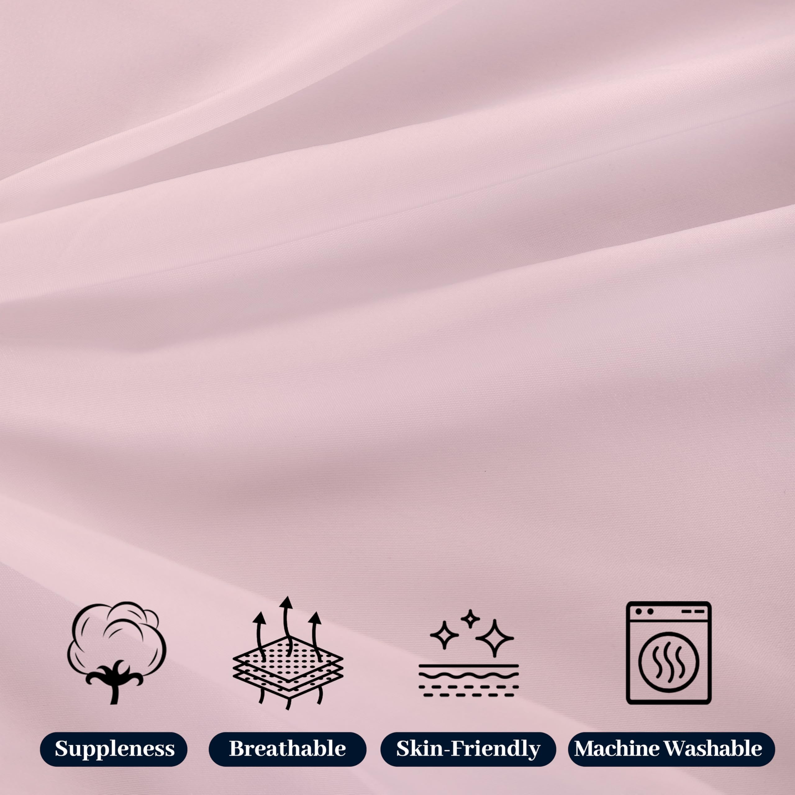 Premium Queen Flat Sheet - Ultra Soft Polyester Bed Sheet Set | Hotel Quality, Wrinkle-Free & Easy Care | Light Pink Luxury Bedding for Home, Hotel, or Dorm Use - 1 Queen Size Top Sheet Only