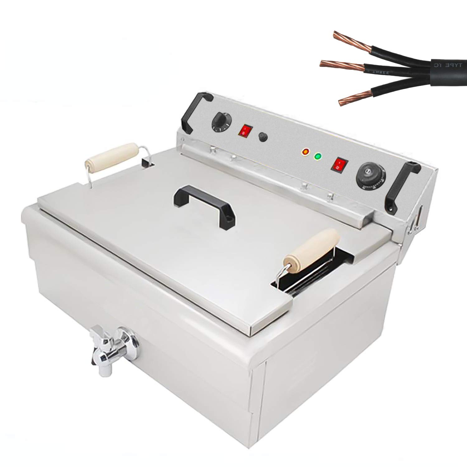 ALDKitchen 3-Hole Churro Maker Machine with L-Shape Stand | Manual Churro Press & Cutter | Stainless Steel Churro Maker Kit (Includes 30L Fryer) | Perfect for Home Baking, Party Snacks & Street Food Business