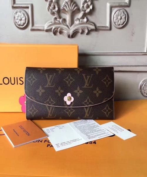 LV Emilie Wallet Monogram Rose Ballerine - Luxury Women's Wallet for Everyday Use & Travel | Compact & Stylish Designer Wallet for Credit Cards & Cash