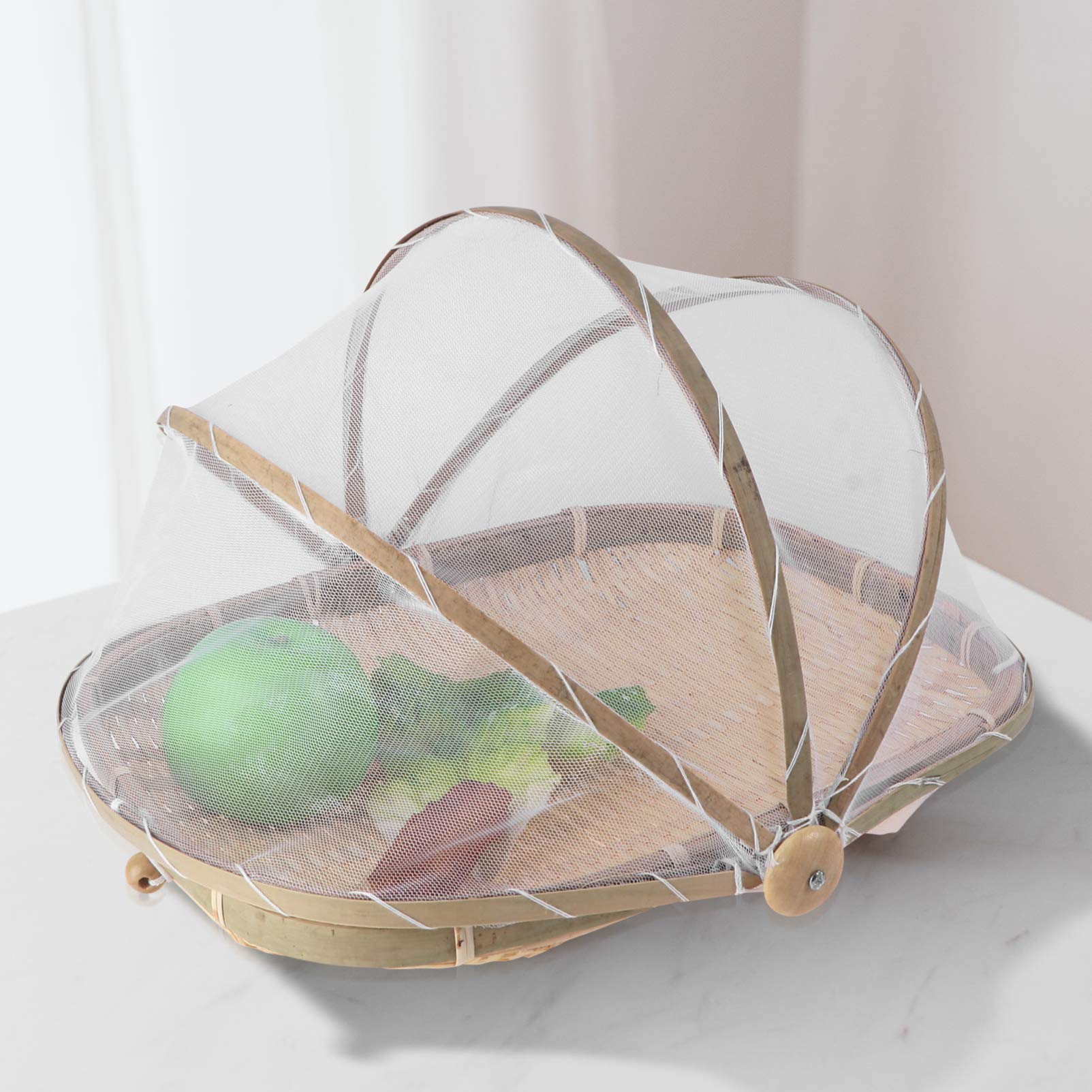 Cabilock Bamboo Storage Basket - Handwoven Bamboo Container for Bread, Fruits & Vegetables | Eco-Friendly Kitchen & Pantry Organizer | Perfect for Home, Picnic & Party Use