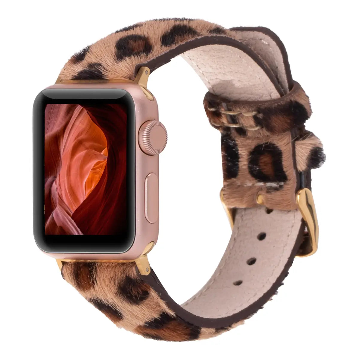 Stylish Faux Leopard Print Leather Apple Watch Band - Perfect for Fashion Accessories & Everyday Wear