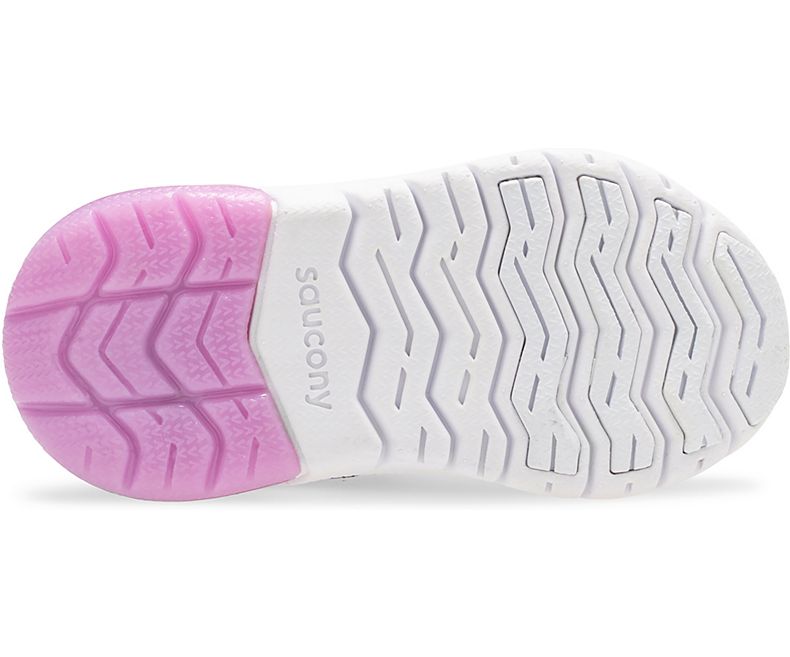 Saucony Purple and Silver Flash Glow Jr Toddler Sneakers - Light-Up Running Shoes for Kids, Comfortable Walking Shoes for Boys & Girls - Perfect for Playground, School & Daily Activities